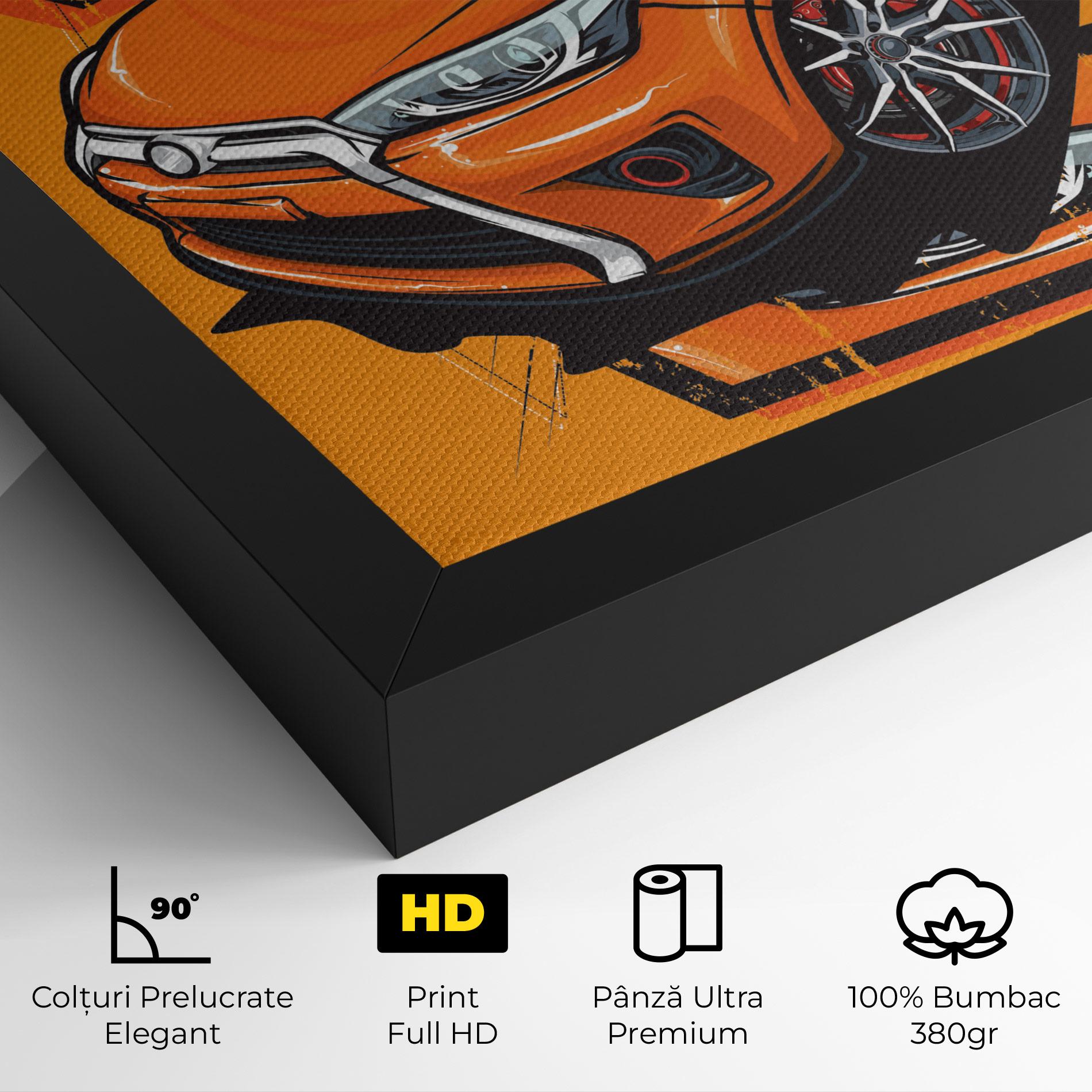 Tablou Canvas Racing Orange Car mockup 4