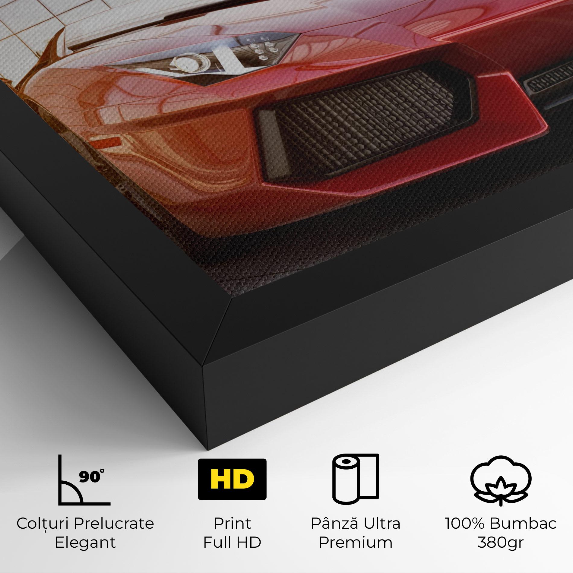 Tablou Canvas Red Lambo Outside mockup 4
