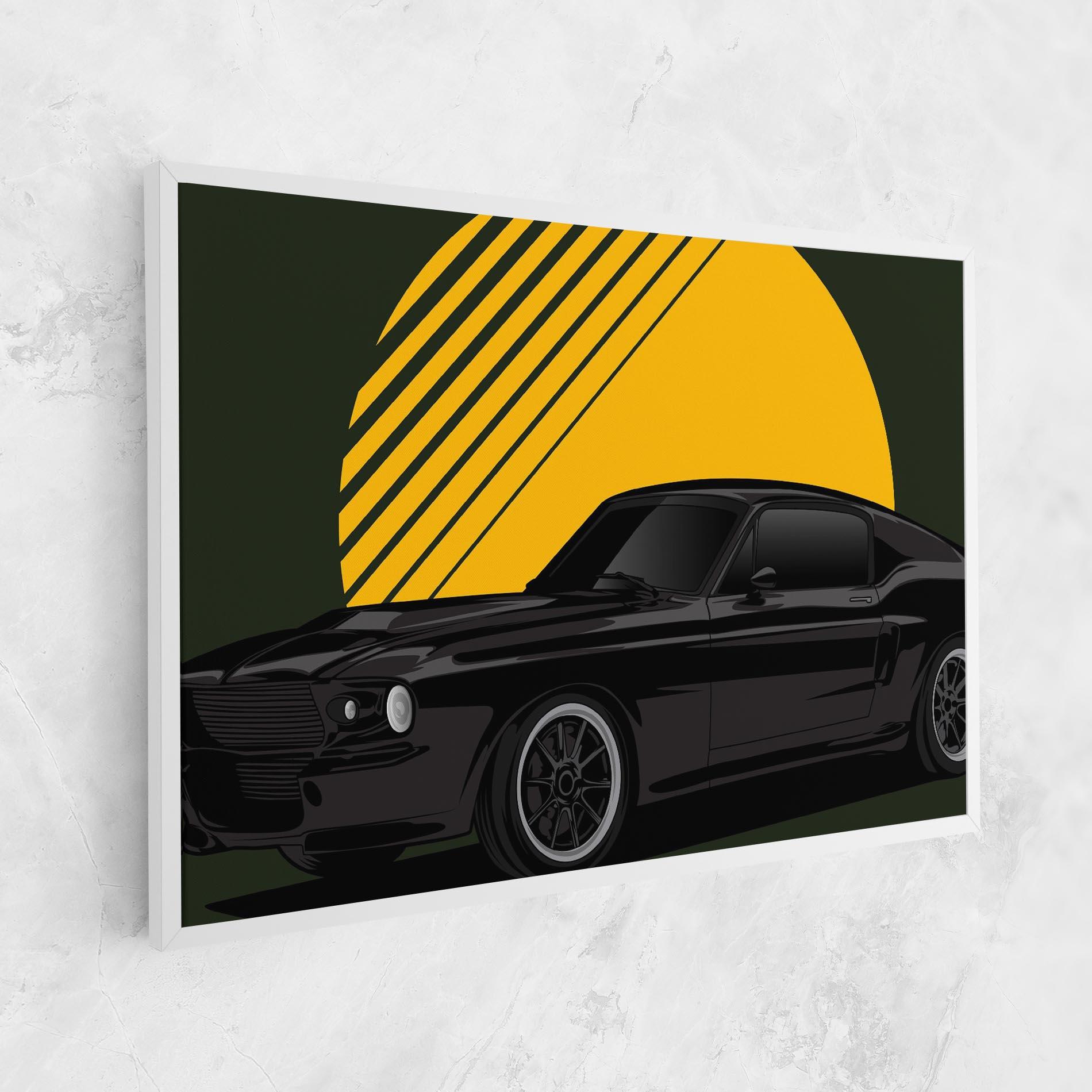 Tablou Canvas Black Car Sun mockup 1