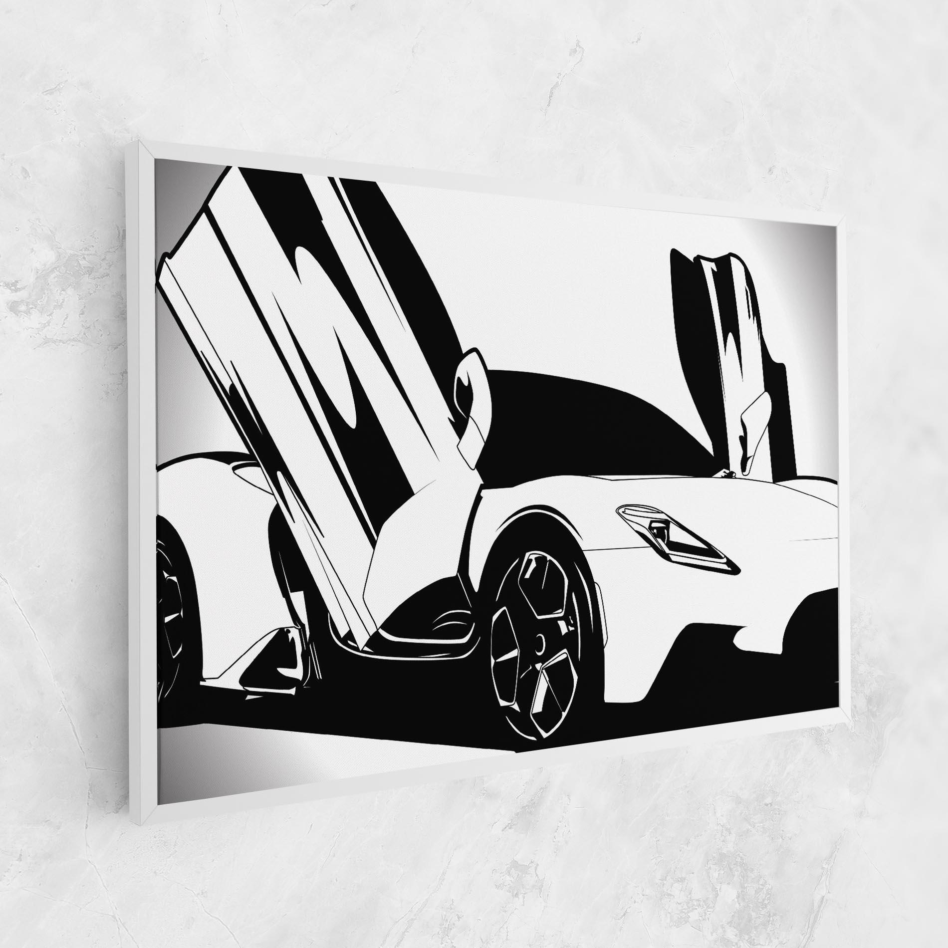 Tablou Canvas Black White Car mockup 1