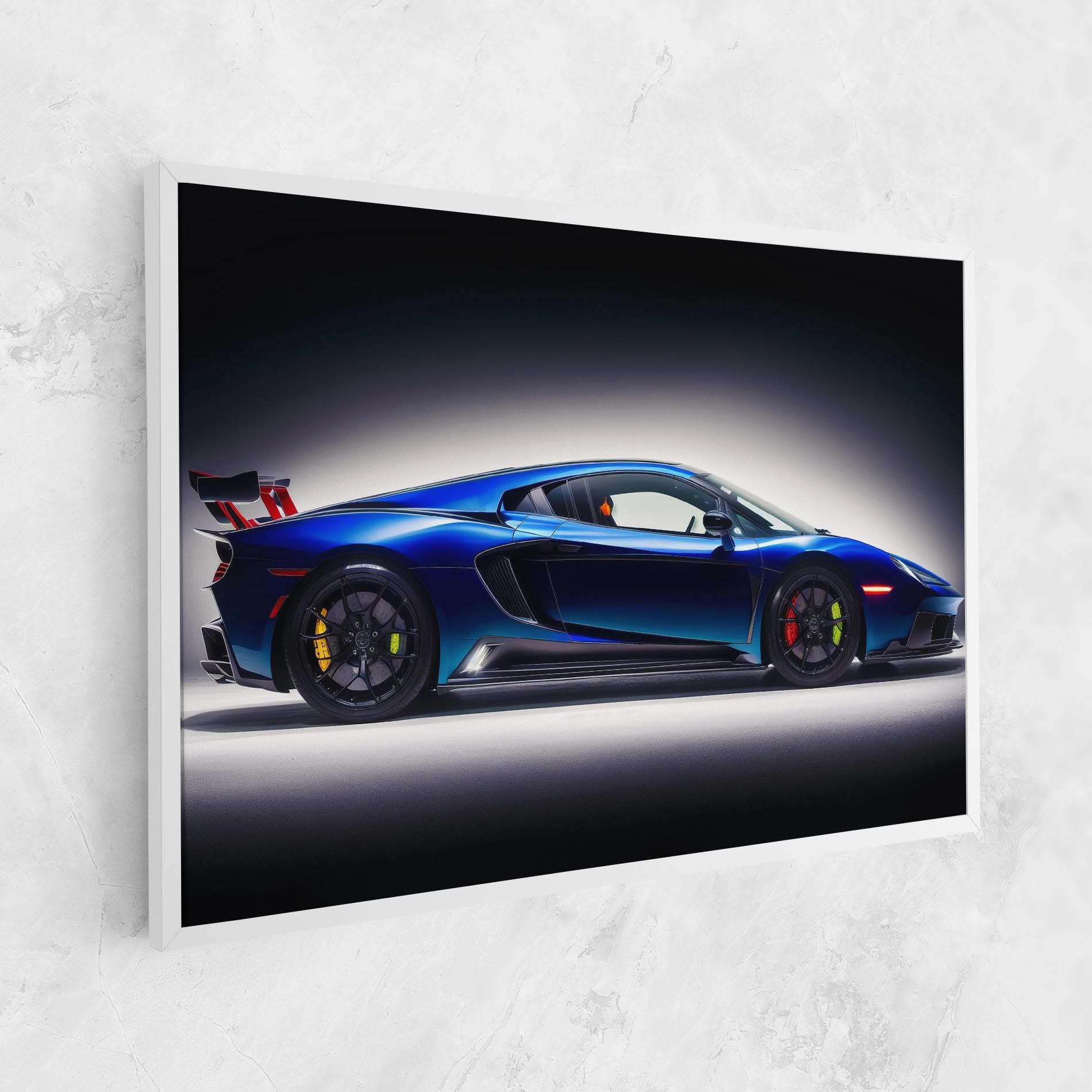 Blue Hypercar Side mockup 1
