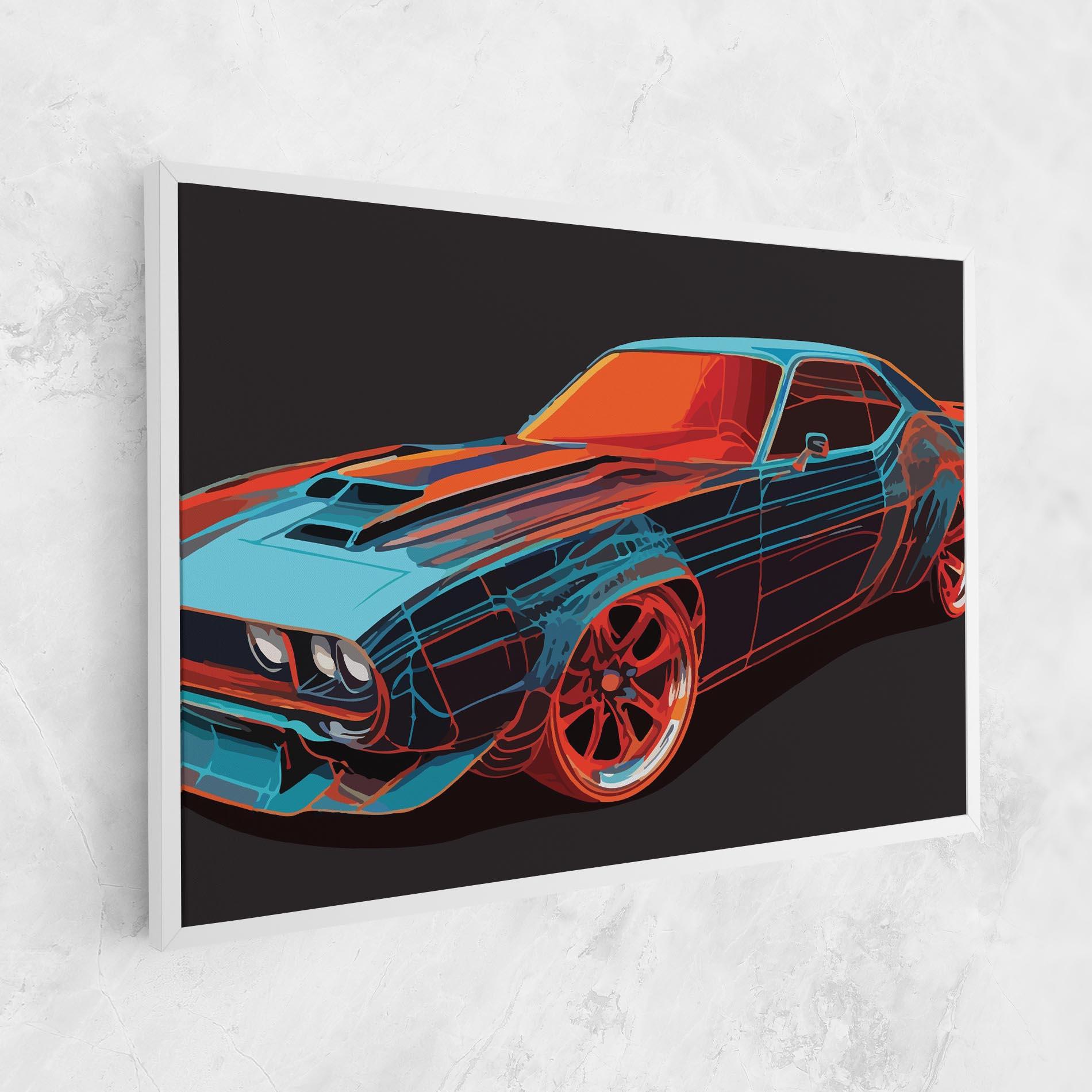 Tablou Canvas Blue Orange Car mockup 1