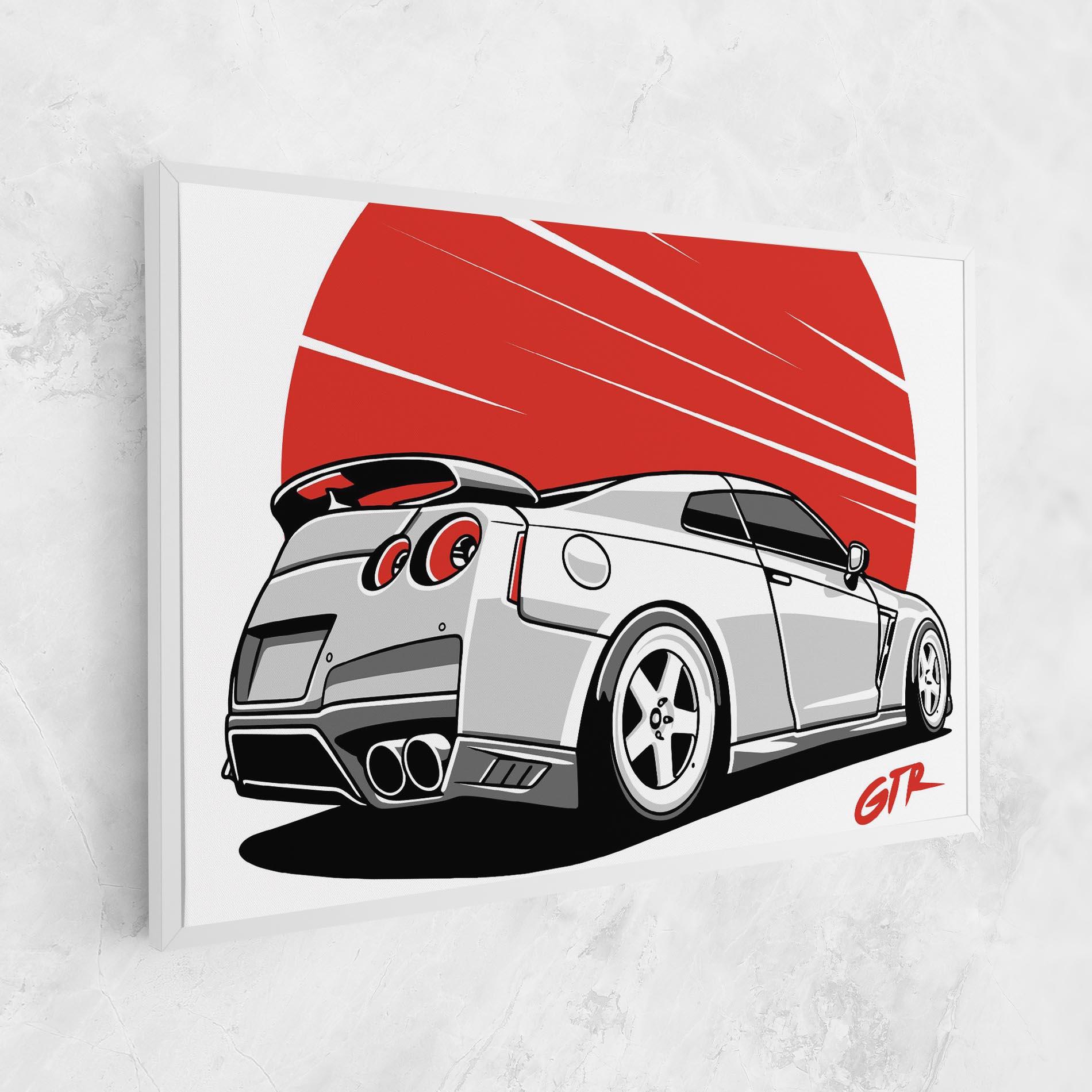 Tablou Canvas Grey Gtr Car mockup 1