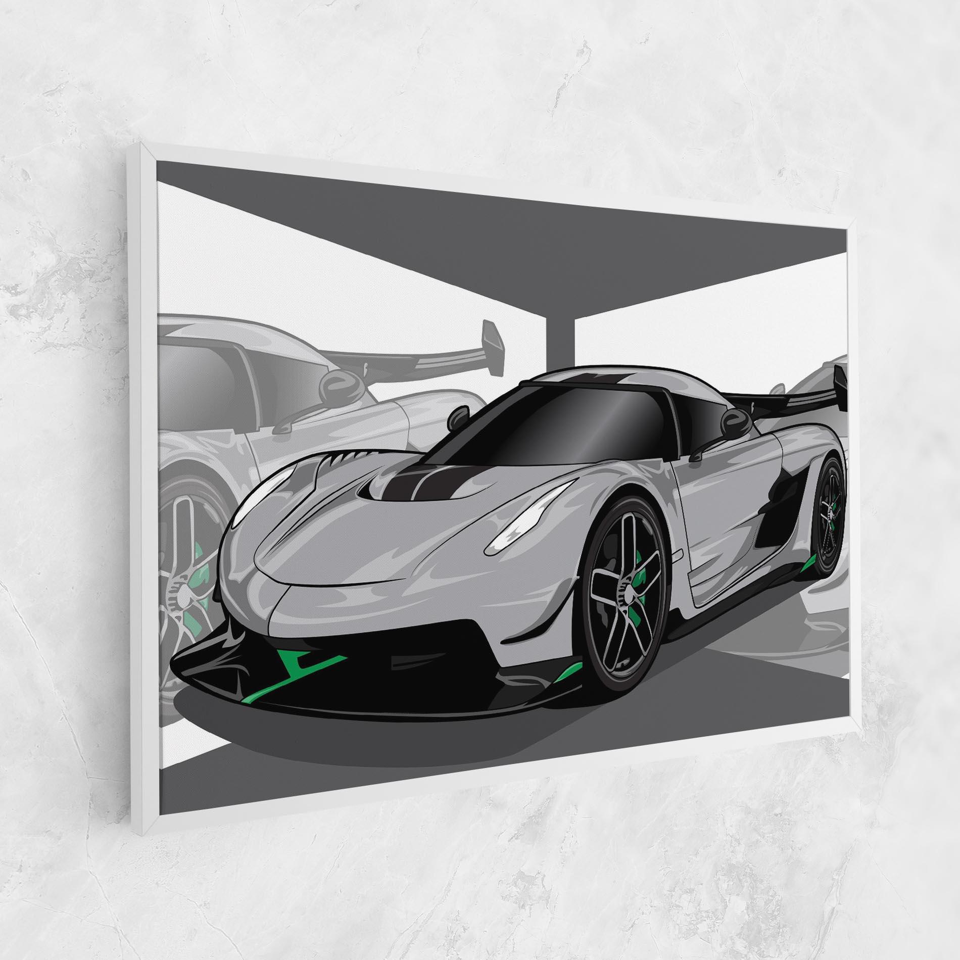 Tablou Canvas Grey Sport Car mockup 1