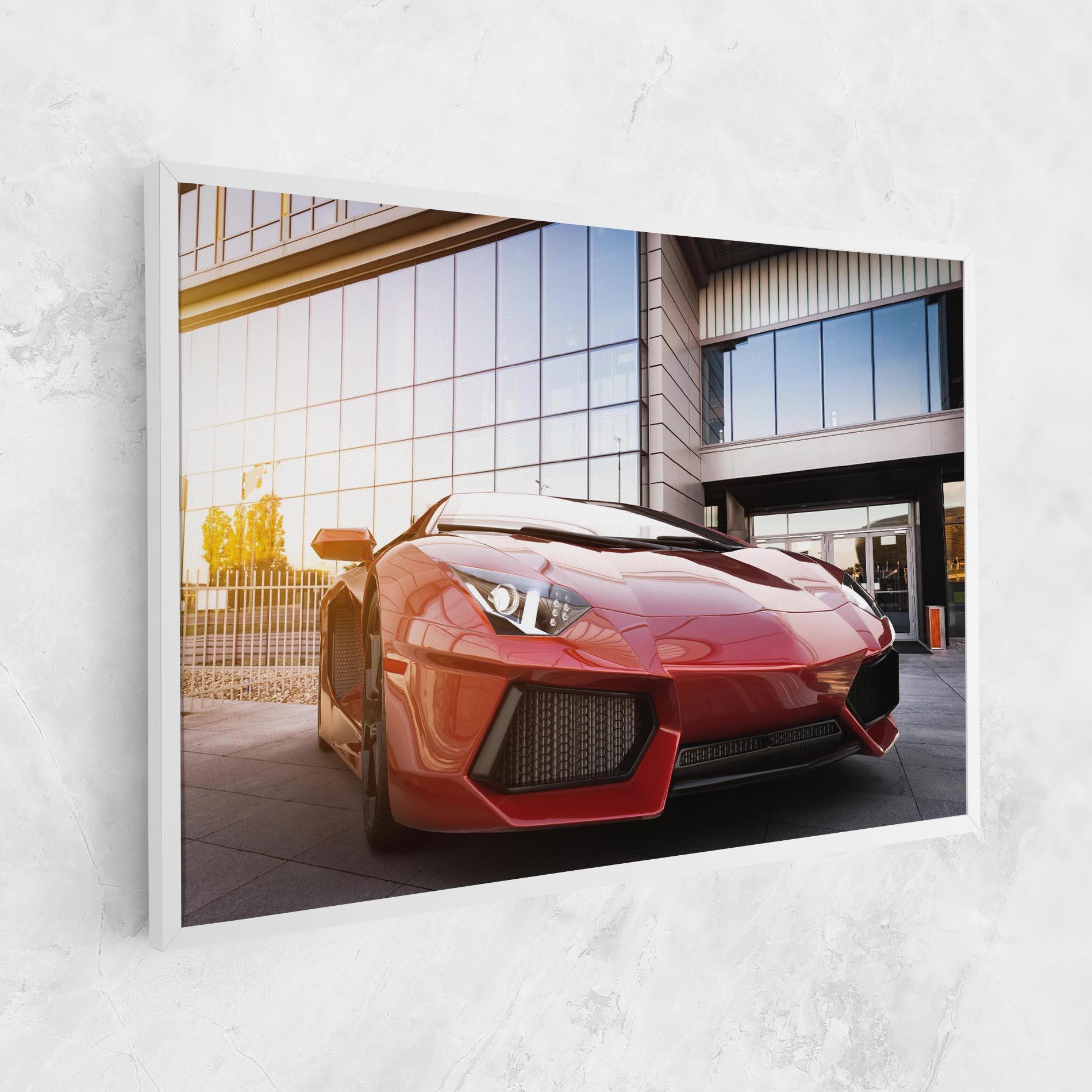 Tablou Canvas Red Lambo Outside mockup 1