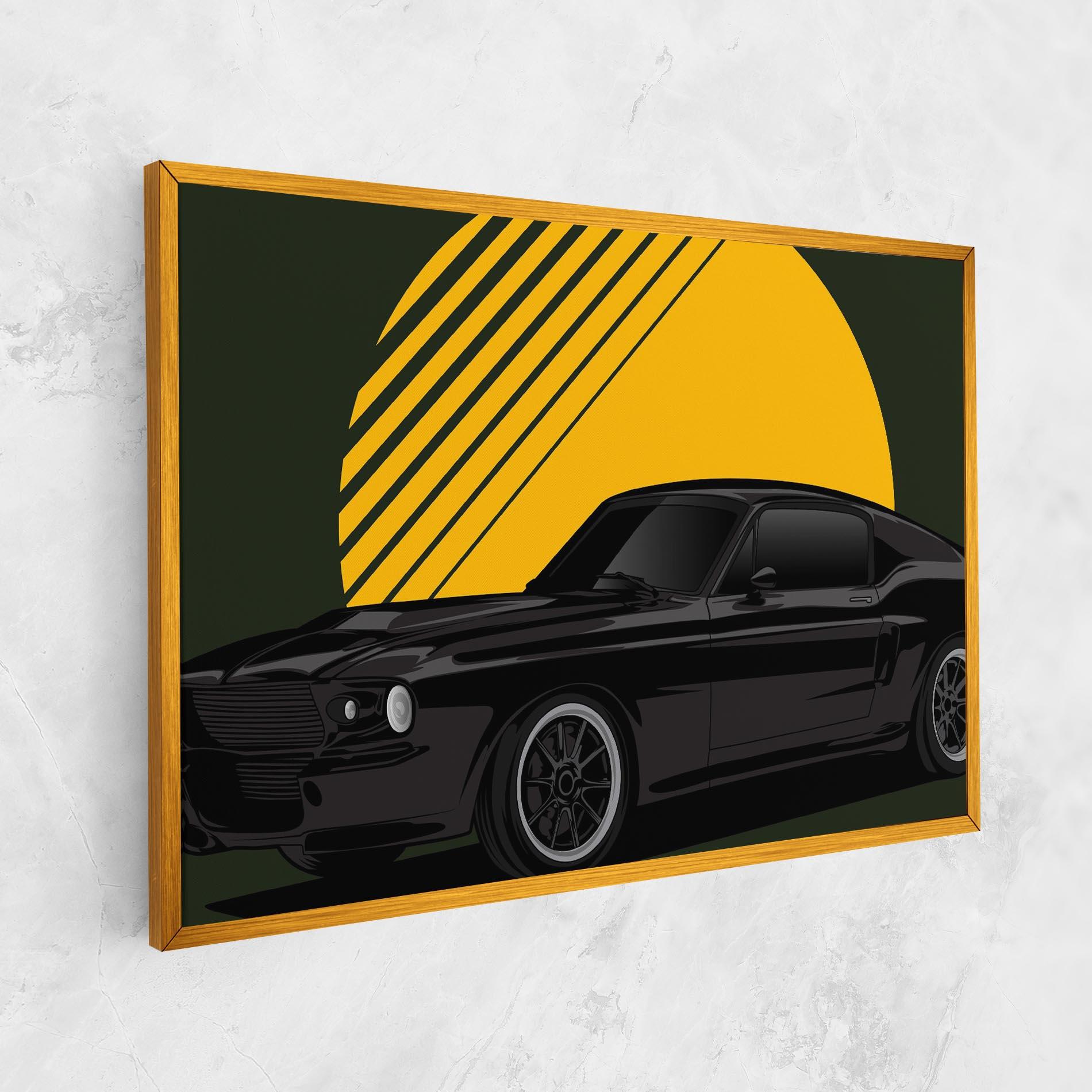 Tablou Canvas Black Car Sun mockup 1