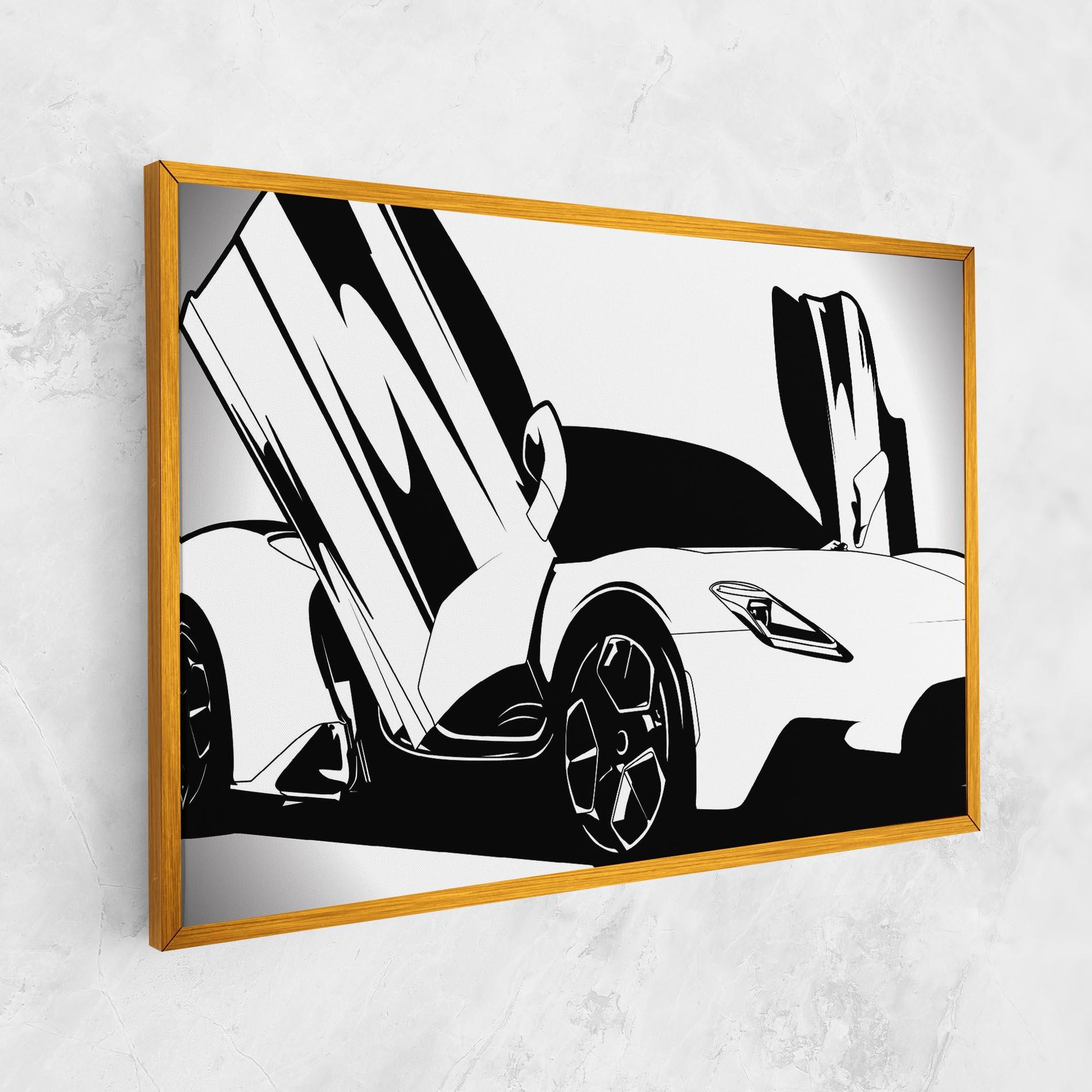 Tablou Canvas Black White Car mockup 1