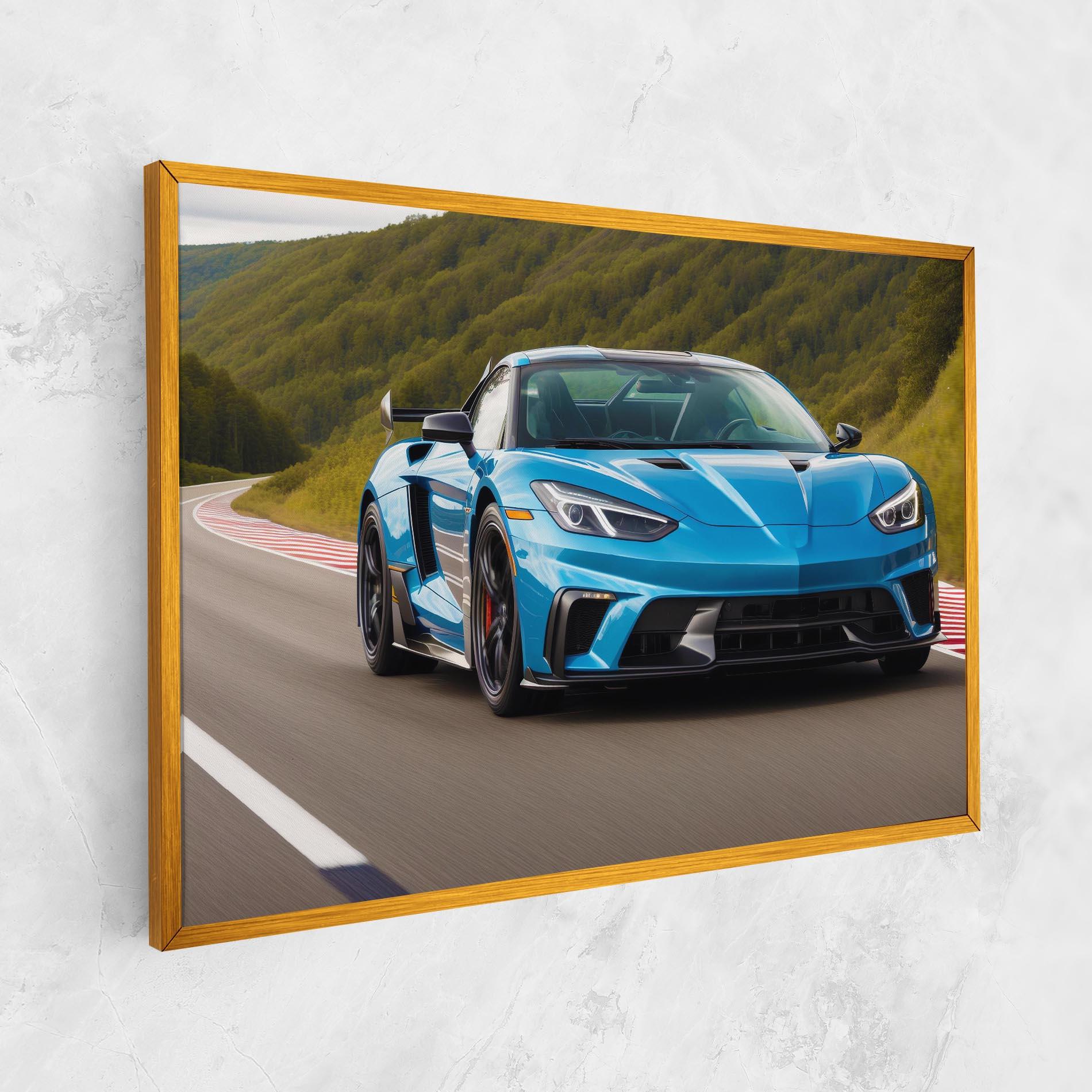 Tablou Canvas Blue Sport Car mockup 1