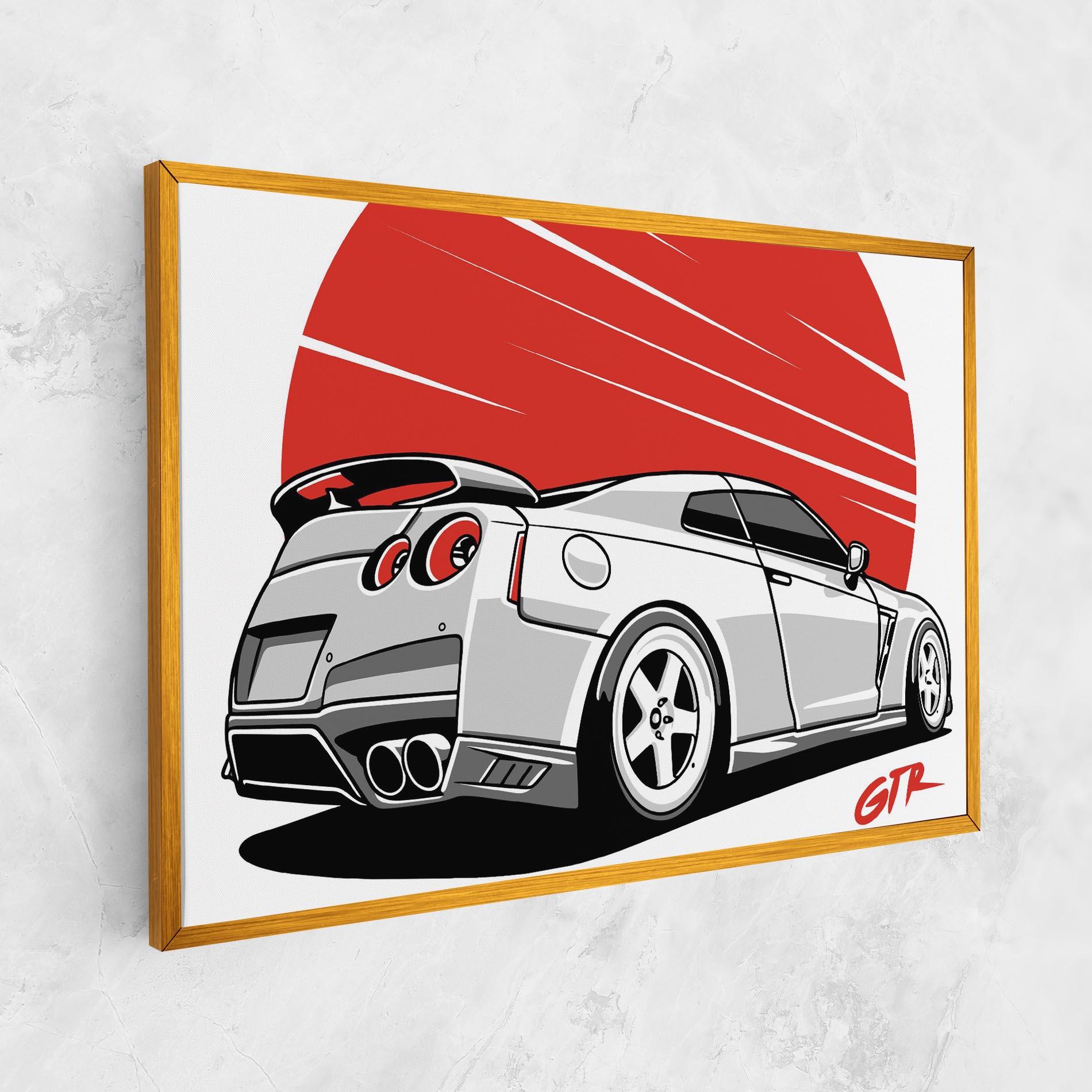 Tablou Canvas Grey Gtr Car mockup 1