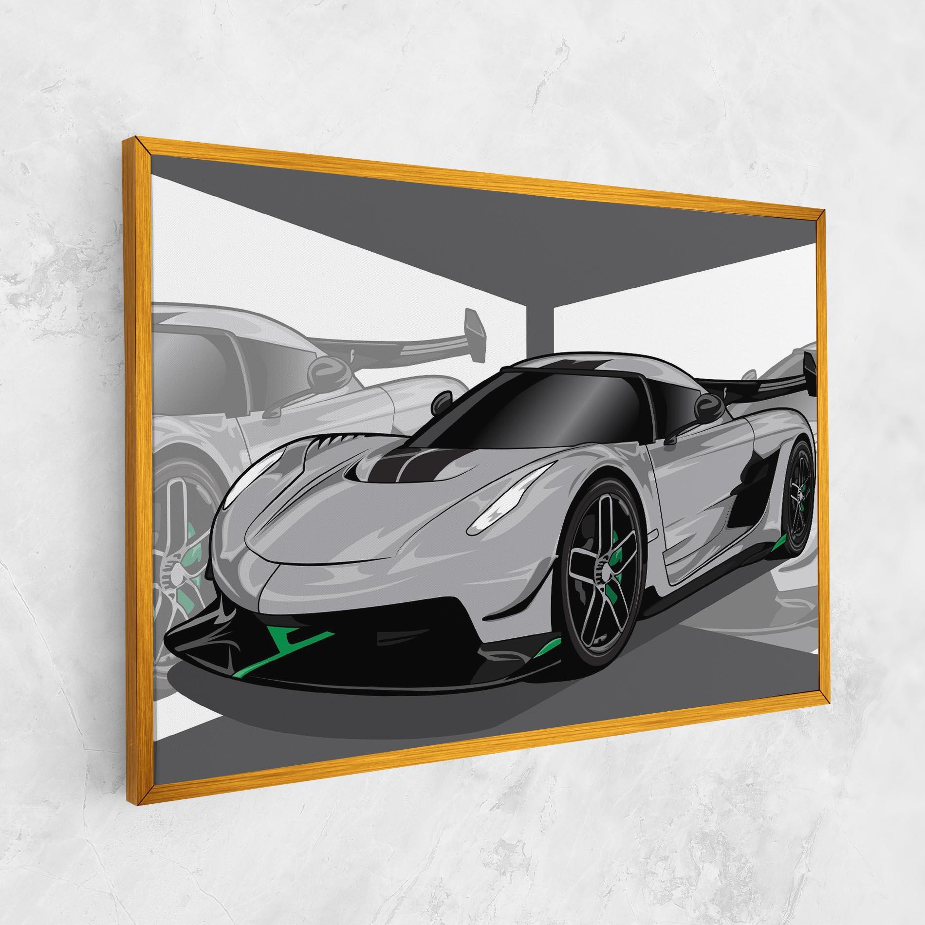 Tablou Canvas Grey Sport Car mockup 1