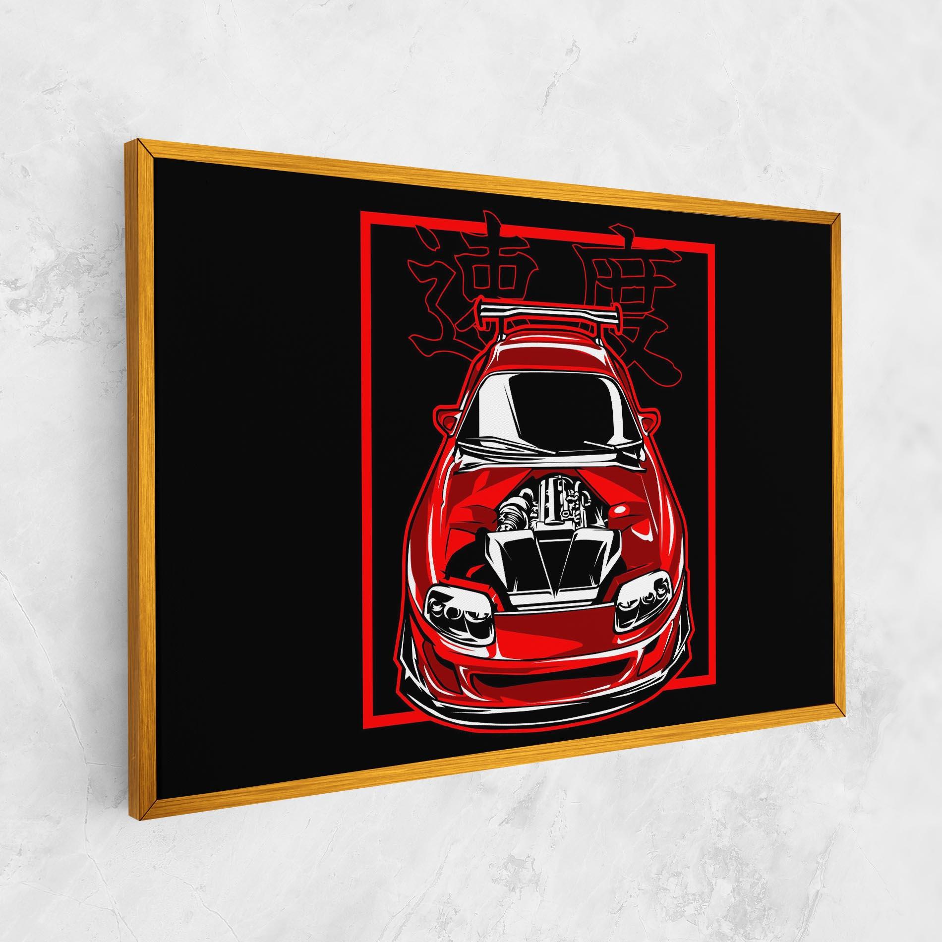 Tablou Canvas Japanese Red Car mockup 1
