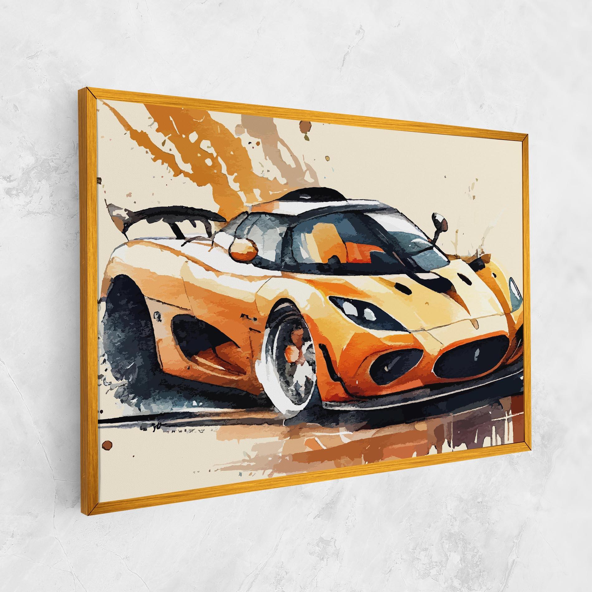 Tablou Canvas Orange Paint Car mockup 1