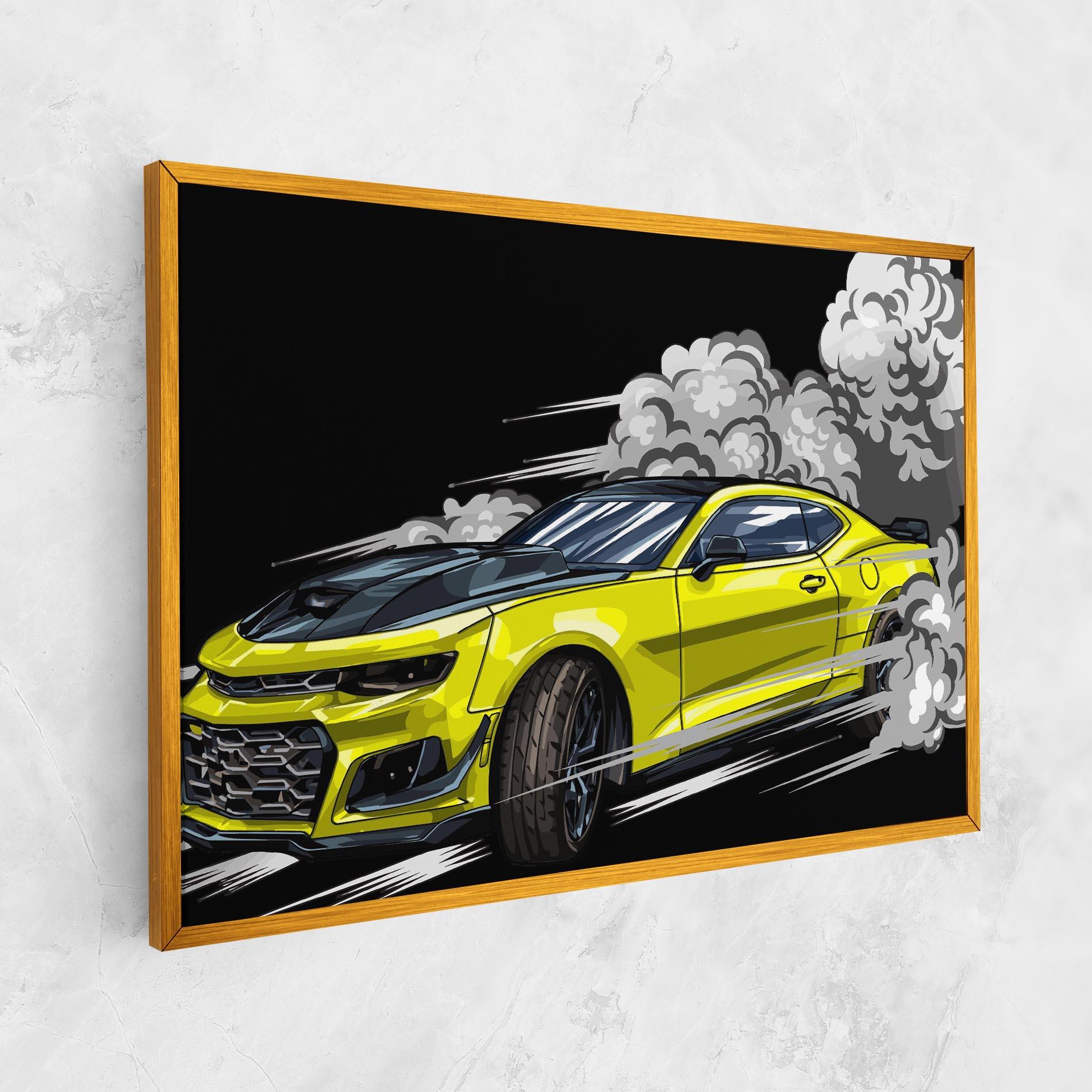 Tablou Canvas Racing Car Smoke mockup 1