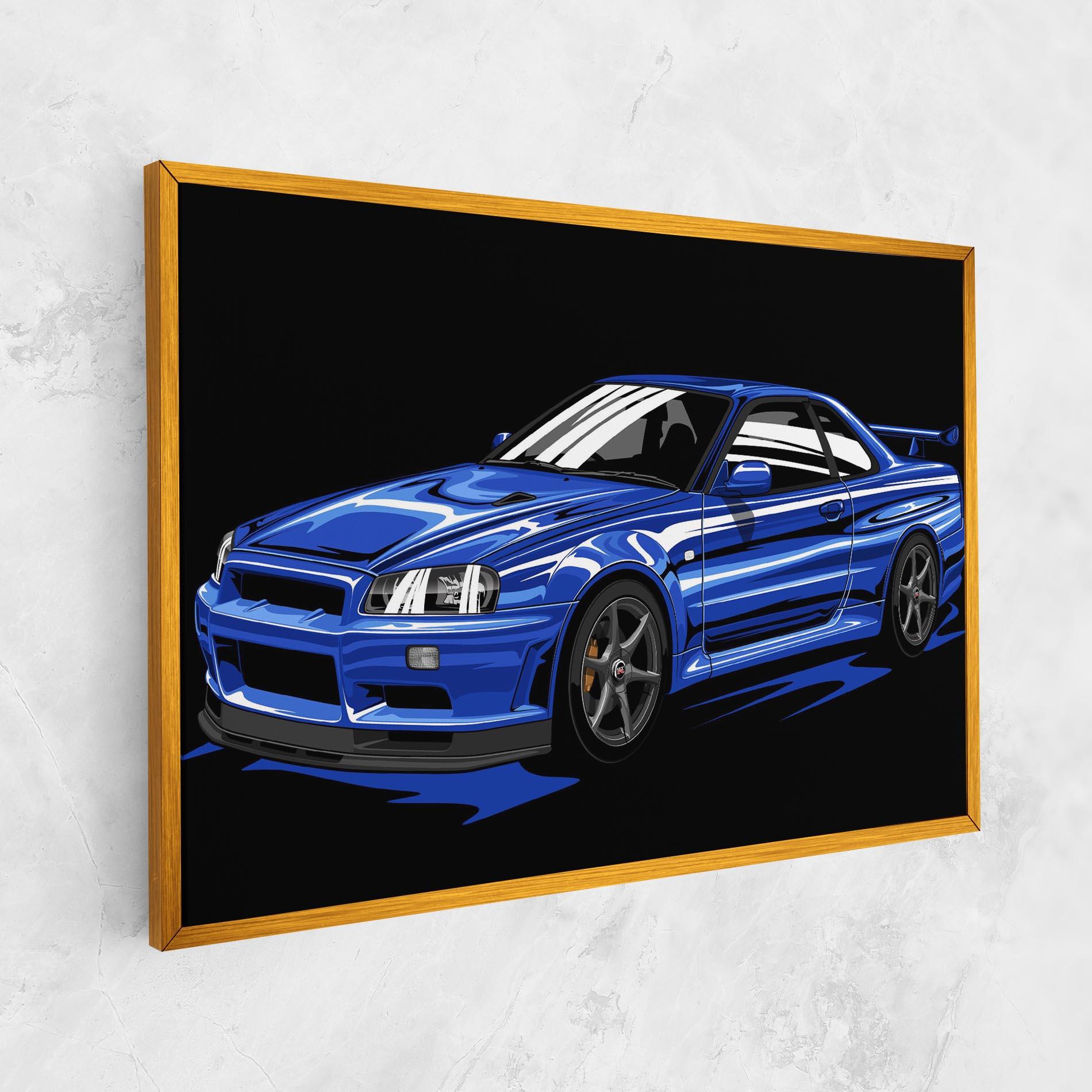 Tablou Canvas Sport Blue Car mockup 1