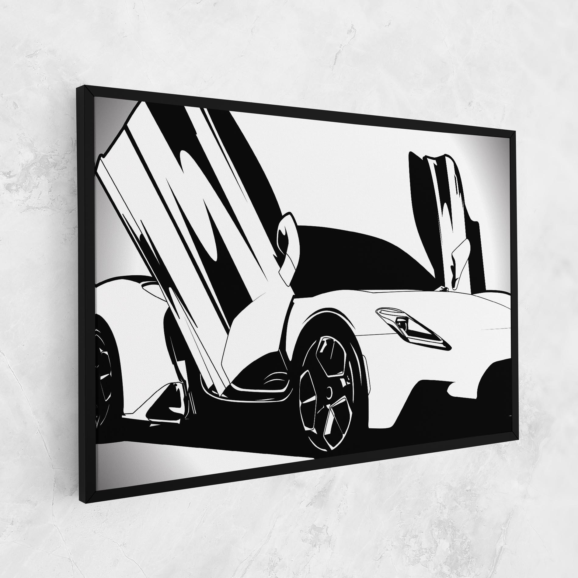 Tablou Canvas Black White Car mockup 1