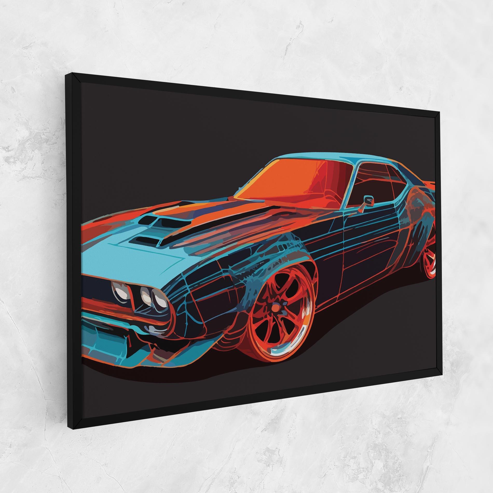 Tablou Canvas Blue Orange Car mockup 1