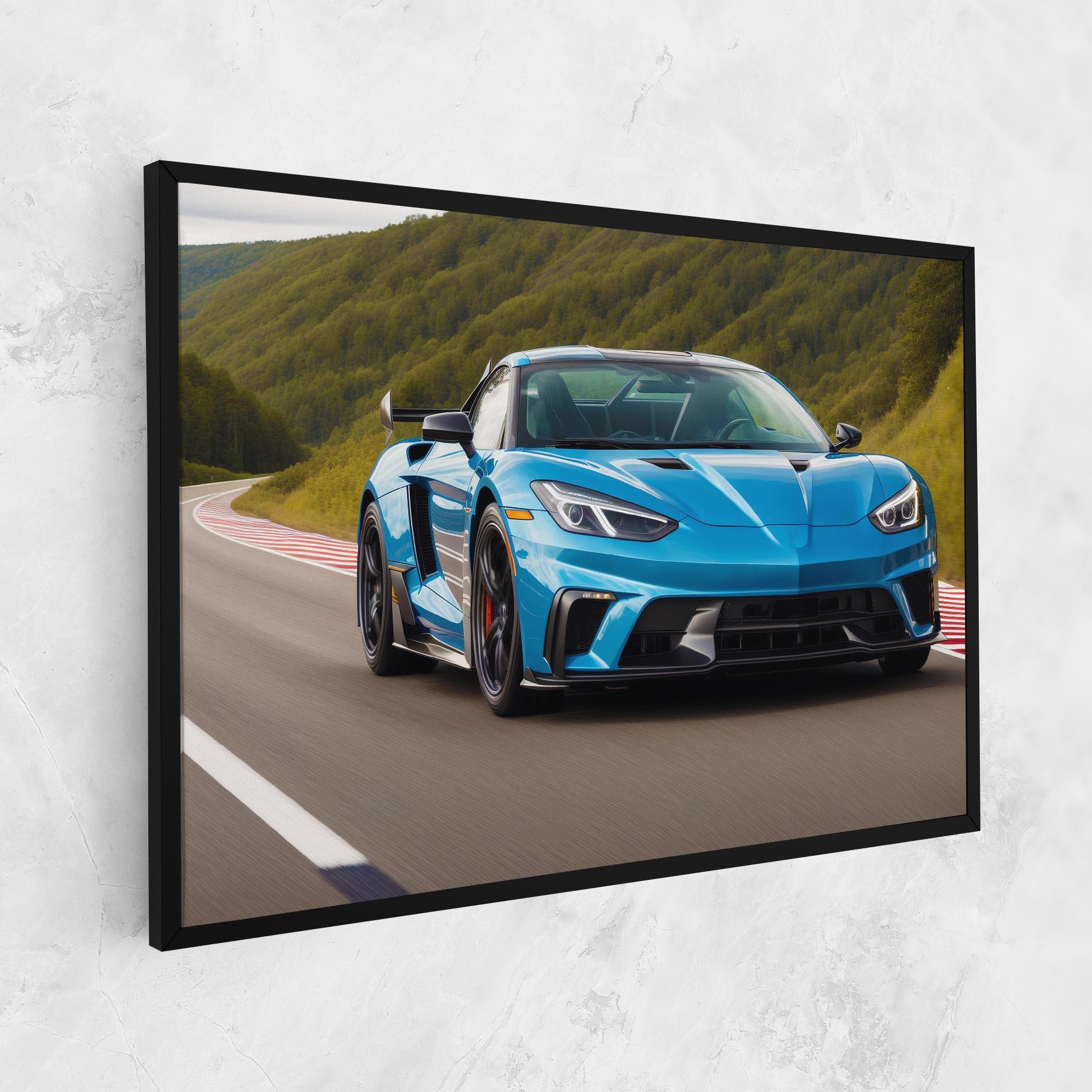 Tablou Canvas Blue Sport Car mockup 1