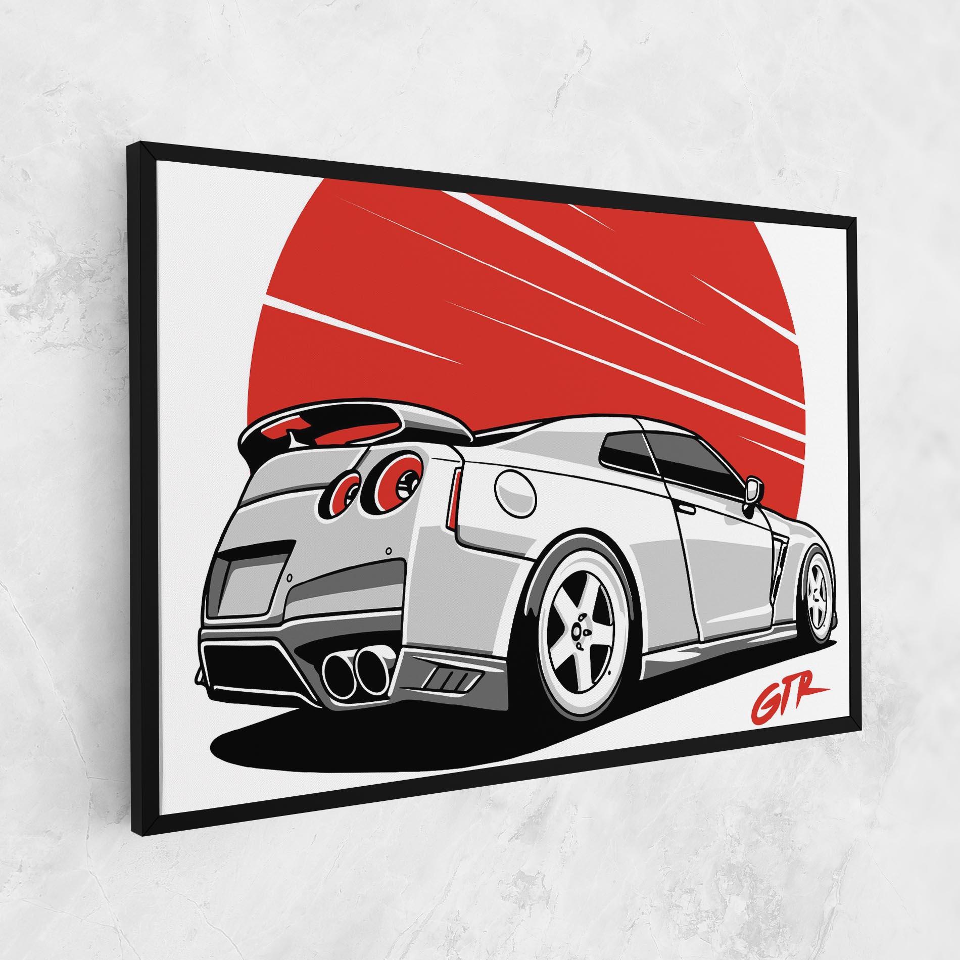 Tablou Canvas Grey Gtr Car mockup 1