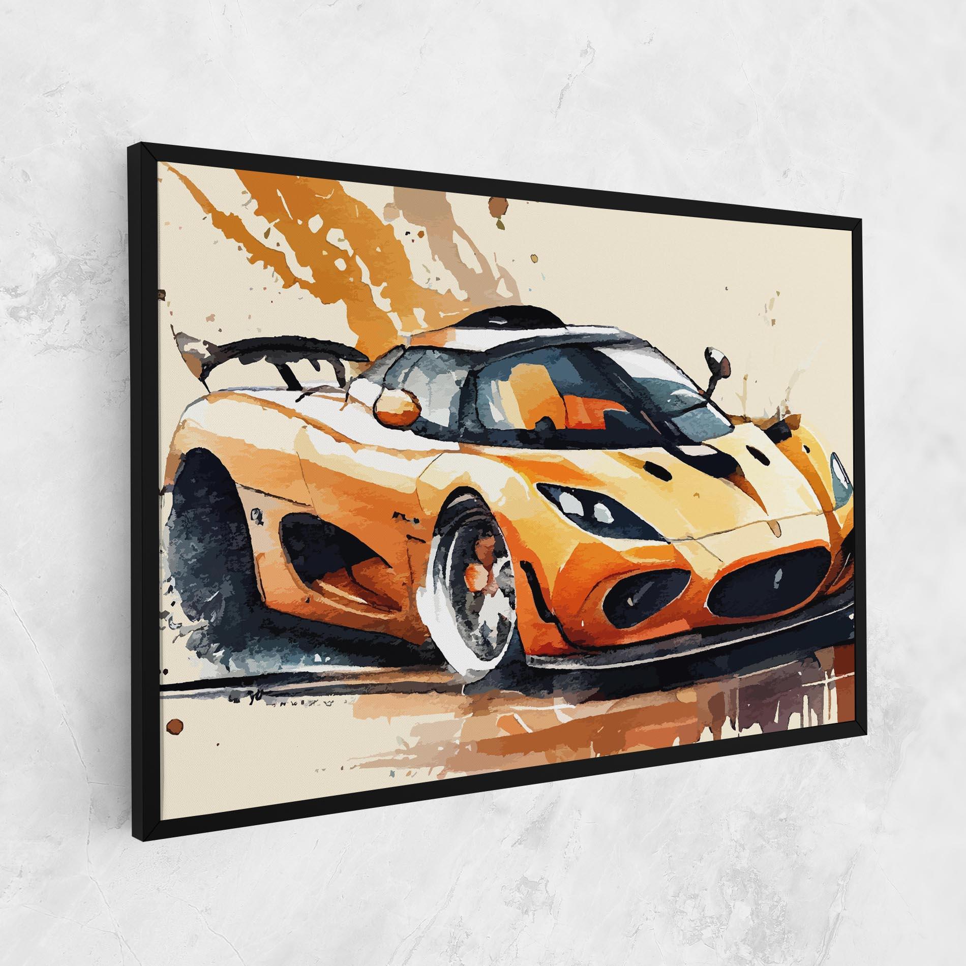 Tablou Canvas Orange Paint Car mockup 1