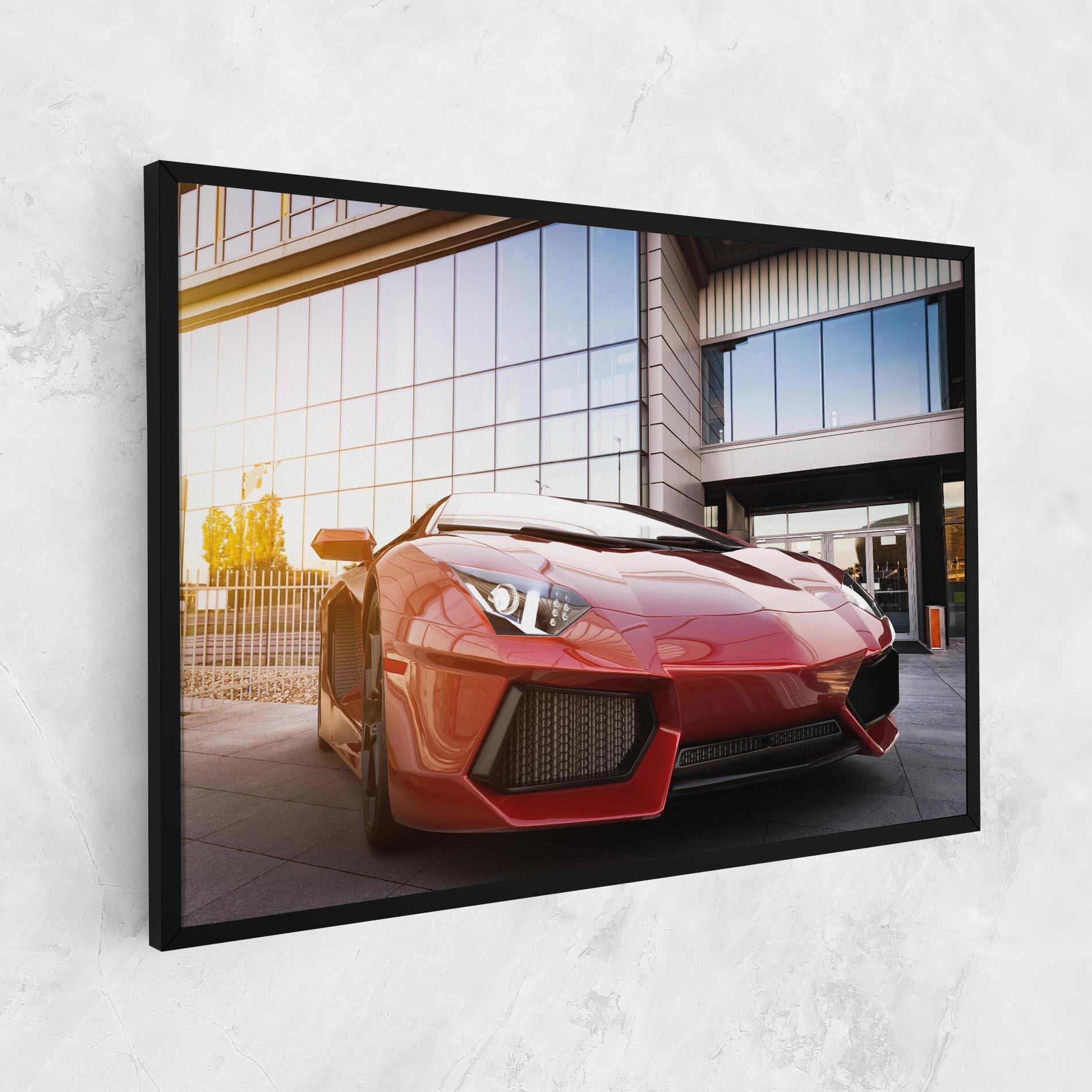 Tablou Canvas Red Lambo Outside mockup 1