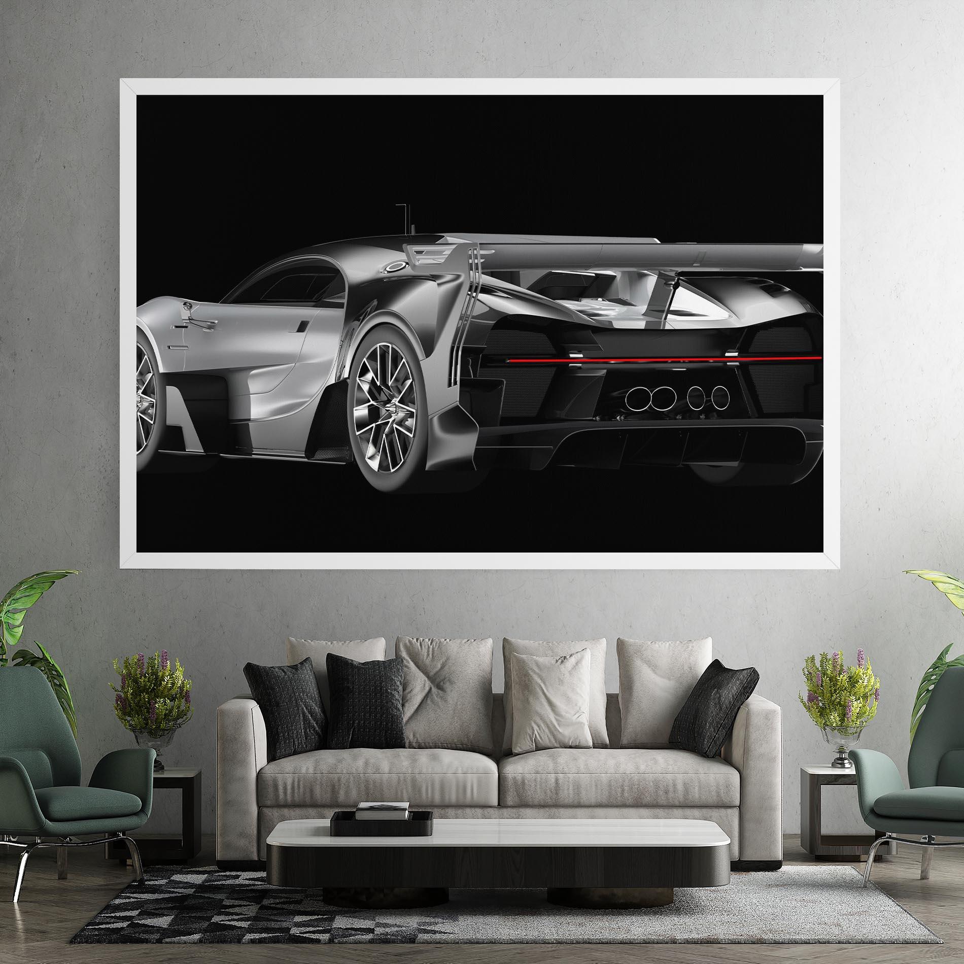 Tablou Canvas Black Rear Hypercar mockup 7