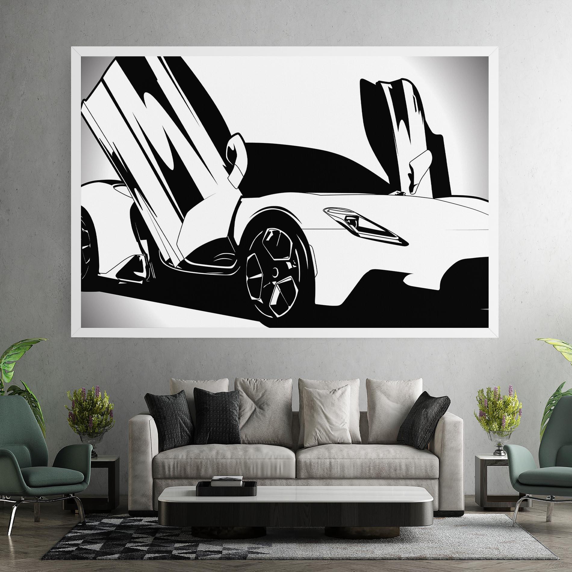 Tablou Canvas Black White Car mockup 7