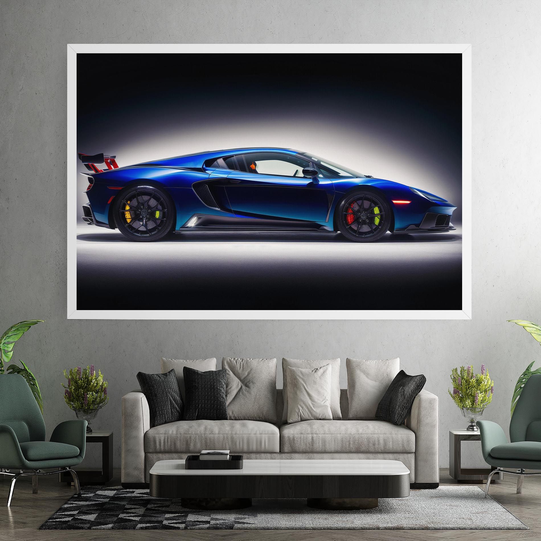 Blue Hypercar Side mockup 7