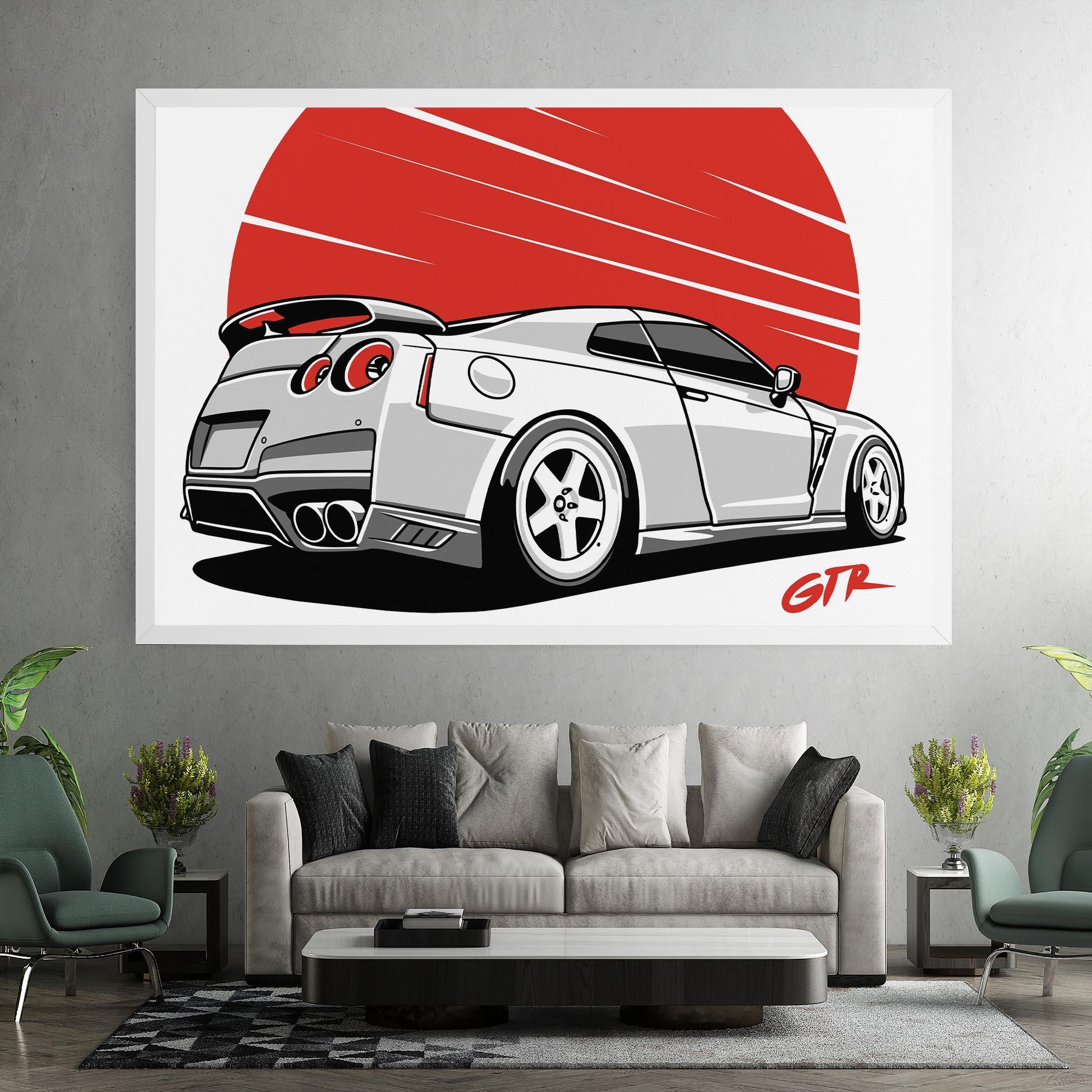 Tablou Canvas Grey Gtr Car mockup 7