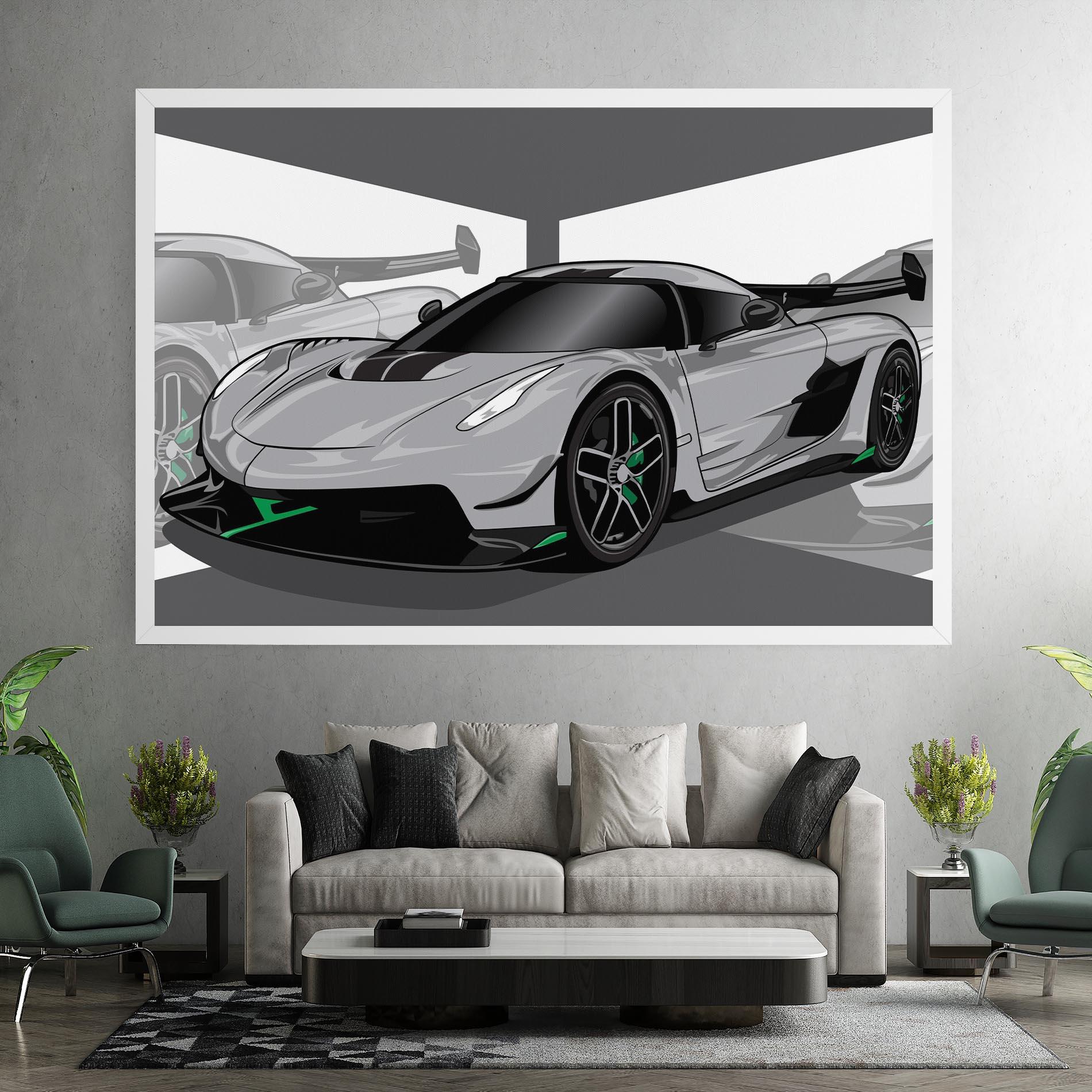 Tablou Canvas Grey Sport Car mockup 7