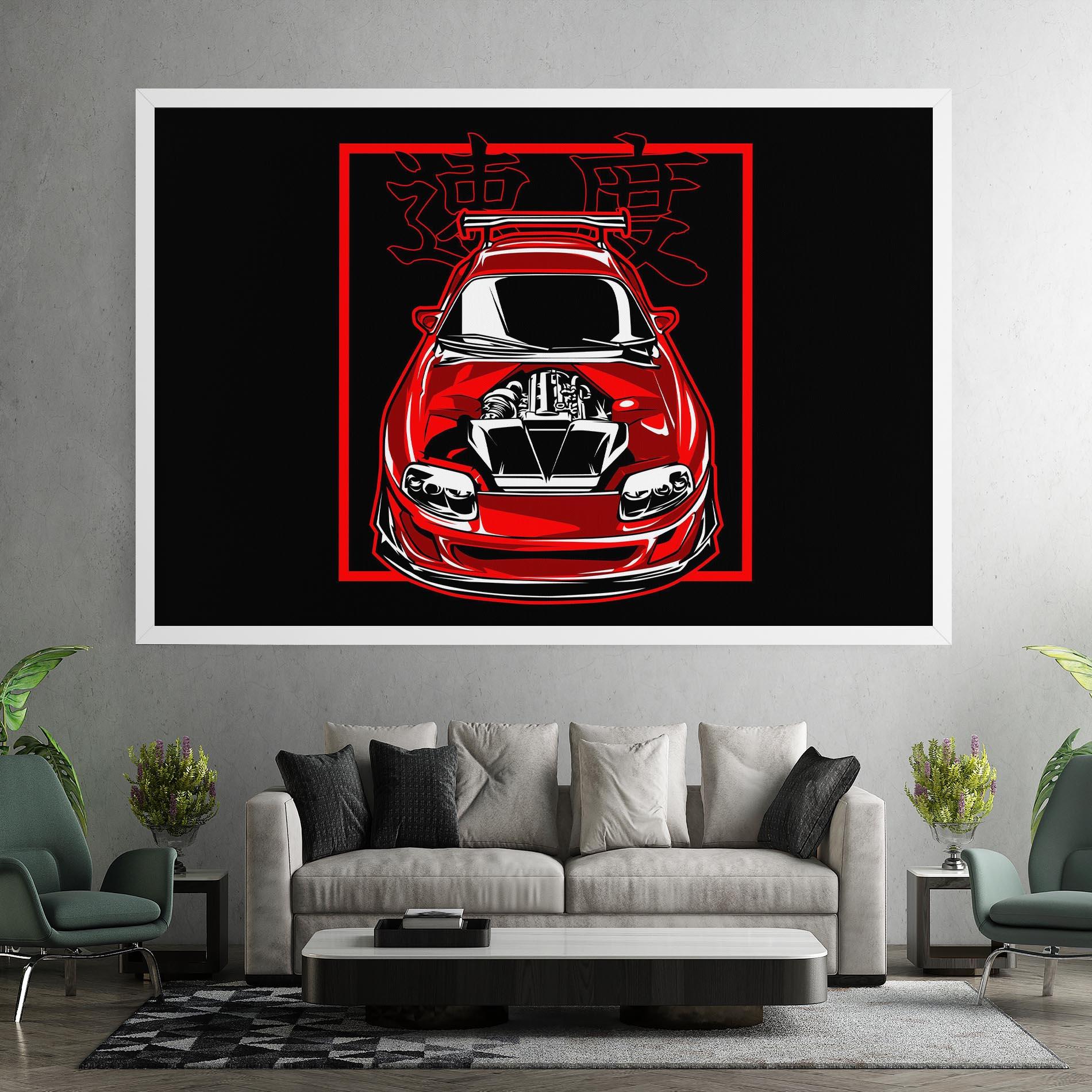 Tablou Canvas Japanese Red Car mockup 7