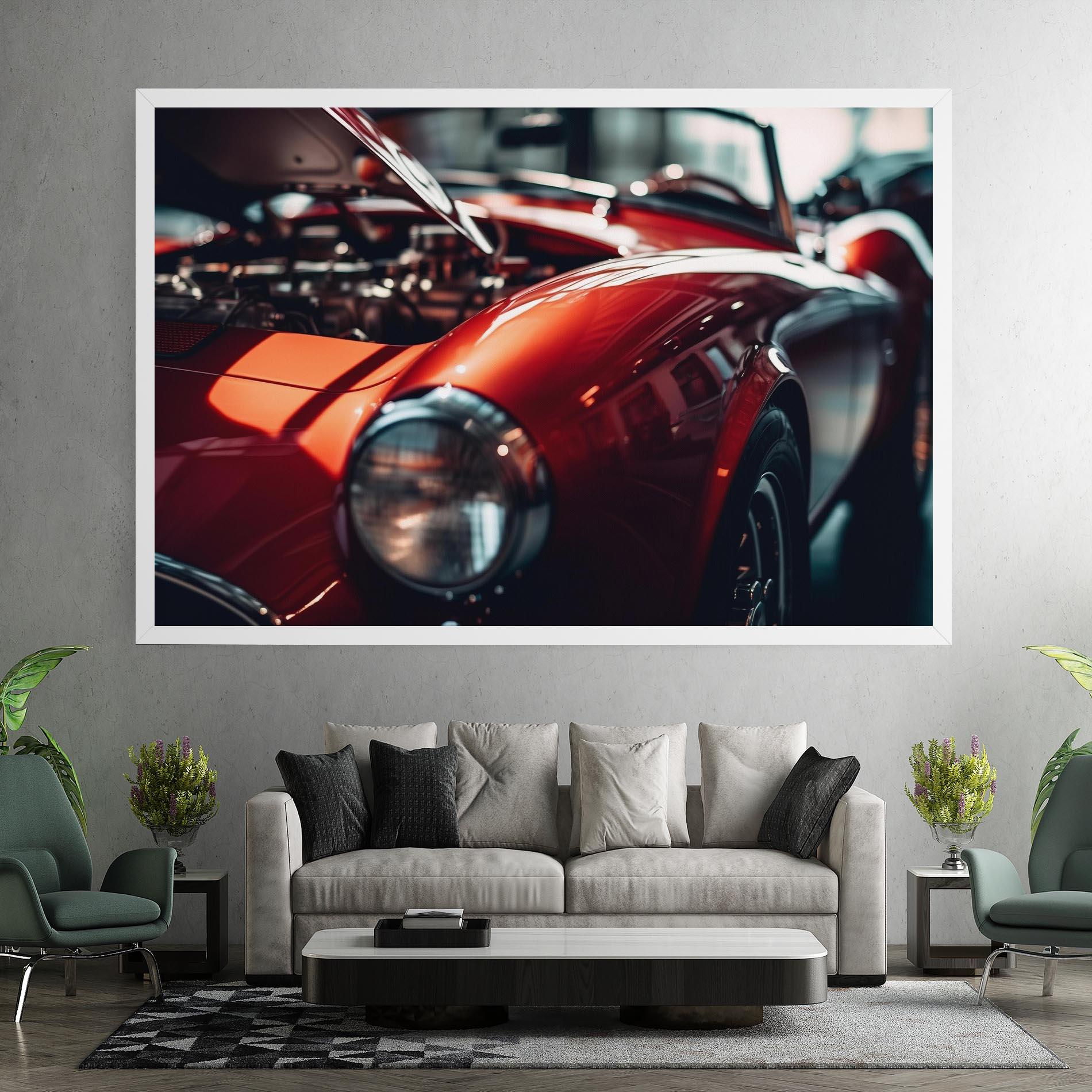 Tablou Canvas Old Vintage Red Car mockup 7