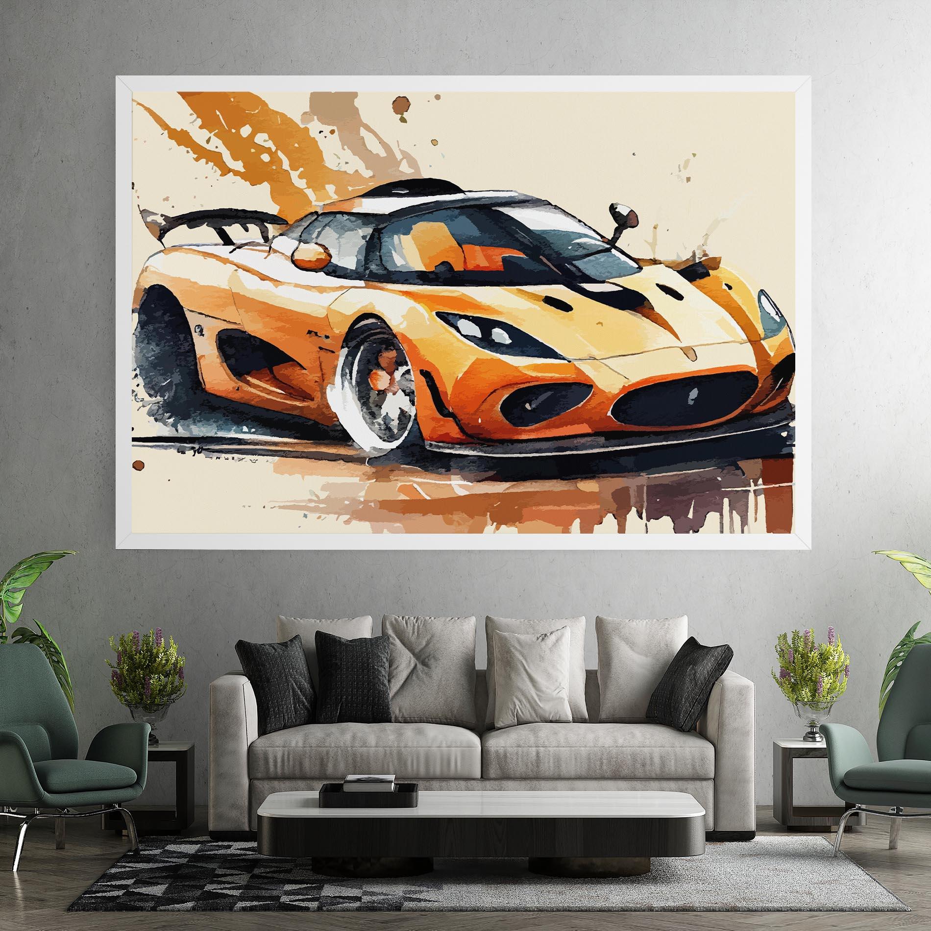 Tablou Canvas Orange Paint Car mockup 7