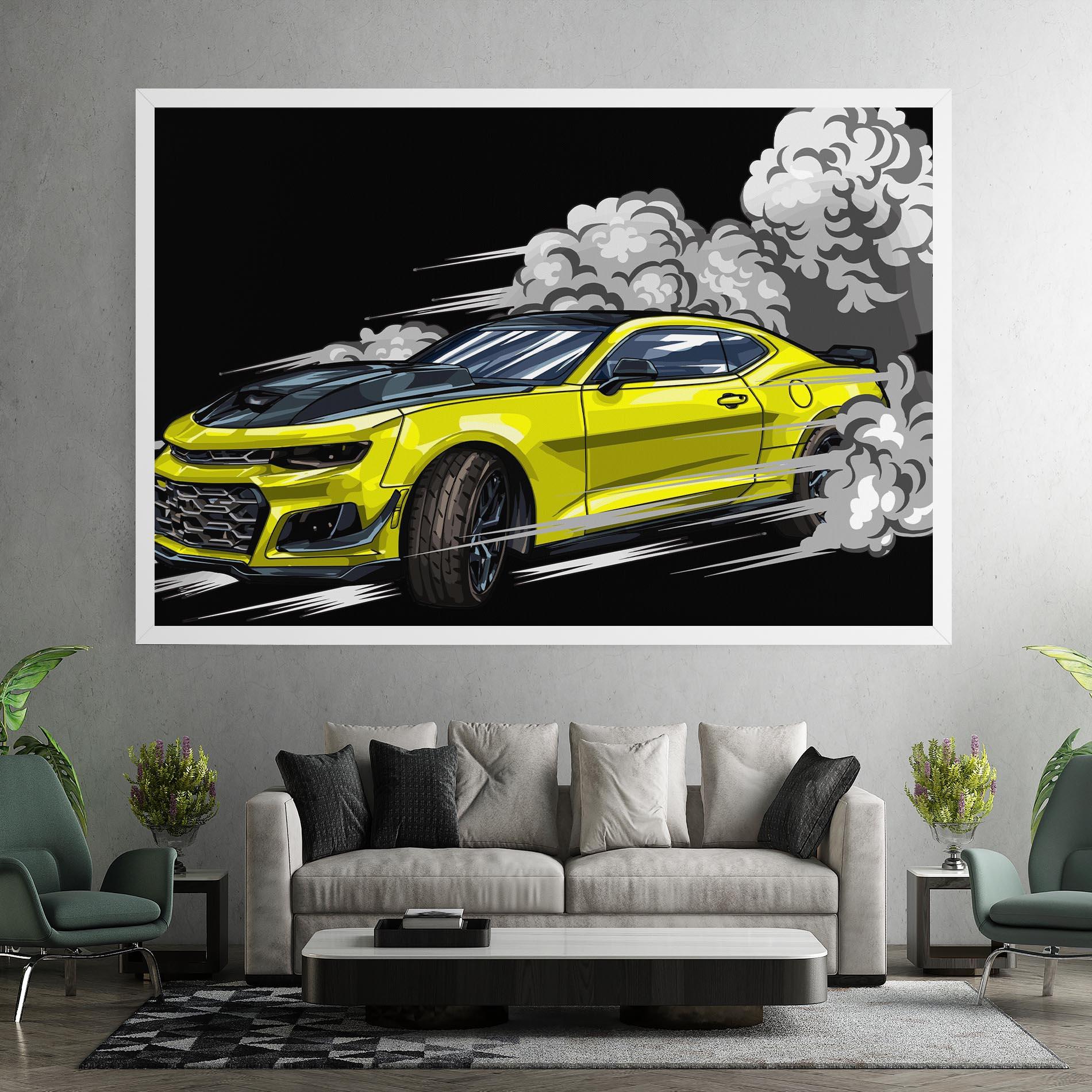 Tablou Canvas Racing Car Smoke mockup 7