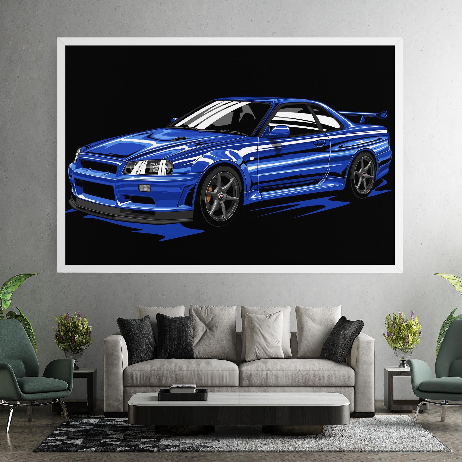 Tablou Canvas Sport Blue Car mockup 7