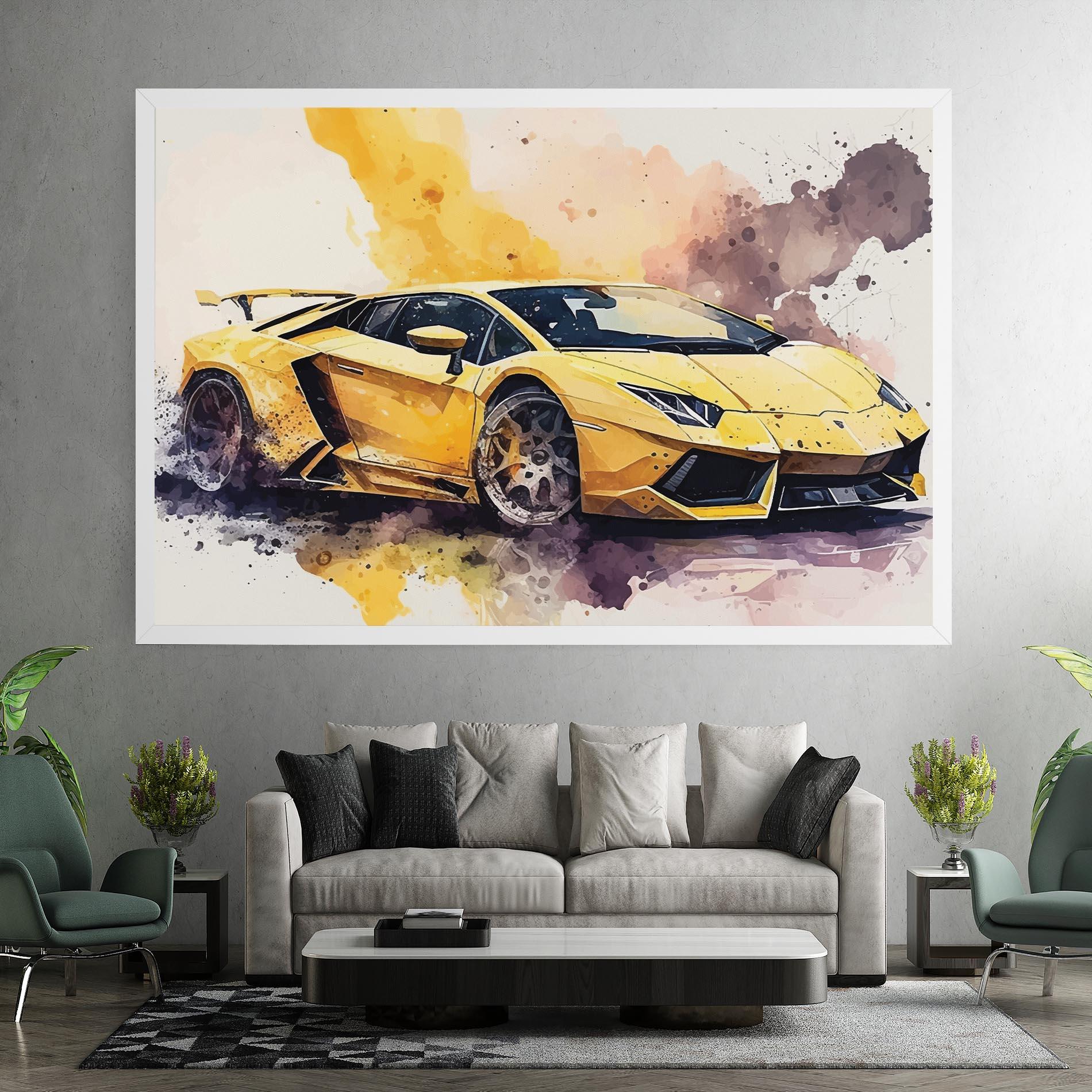 Tablou Canvas Watercolor Sport Car mockup 7