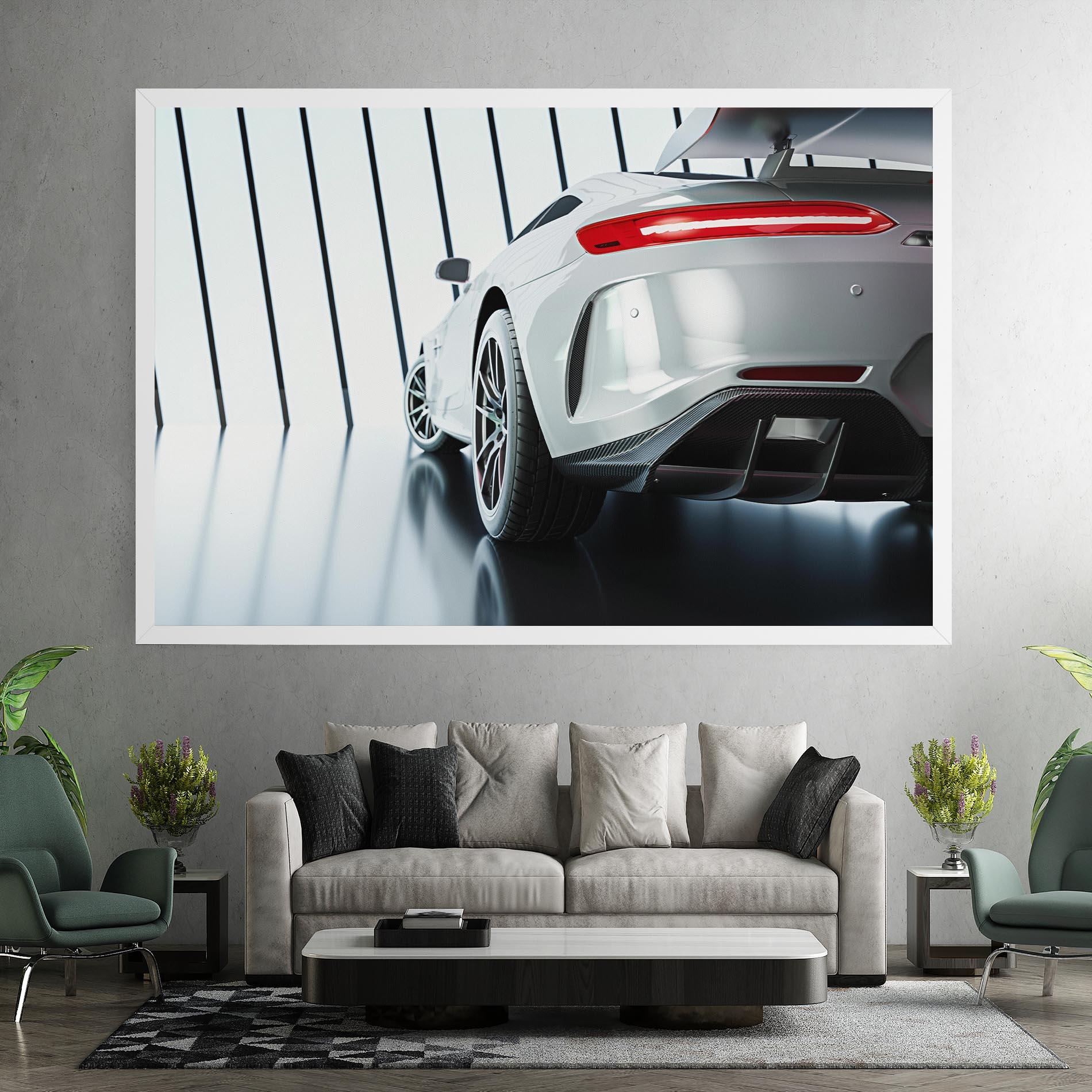 Tablou Canvas White Mercedes Amg mockup 7