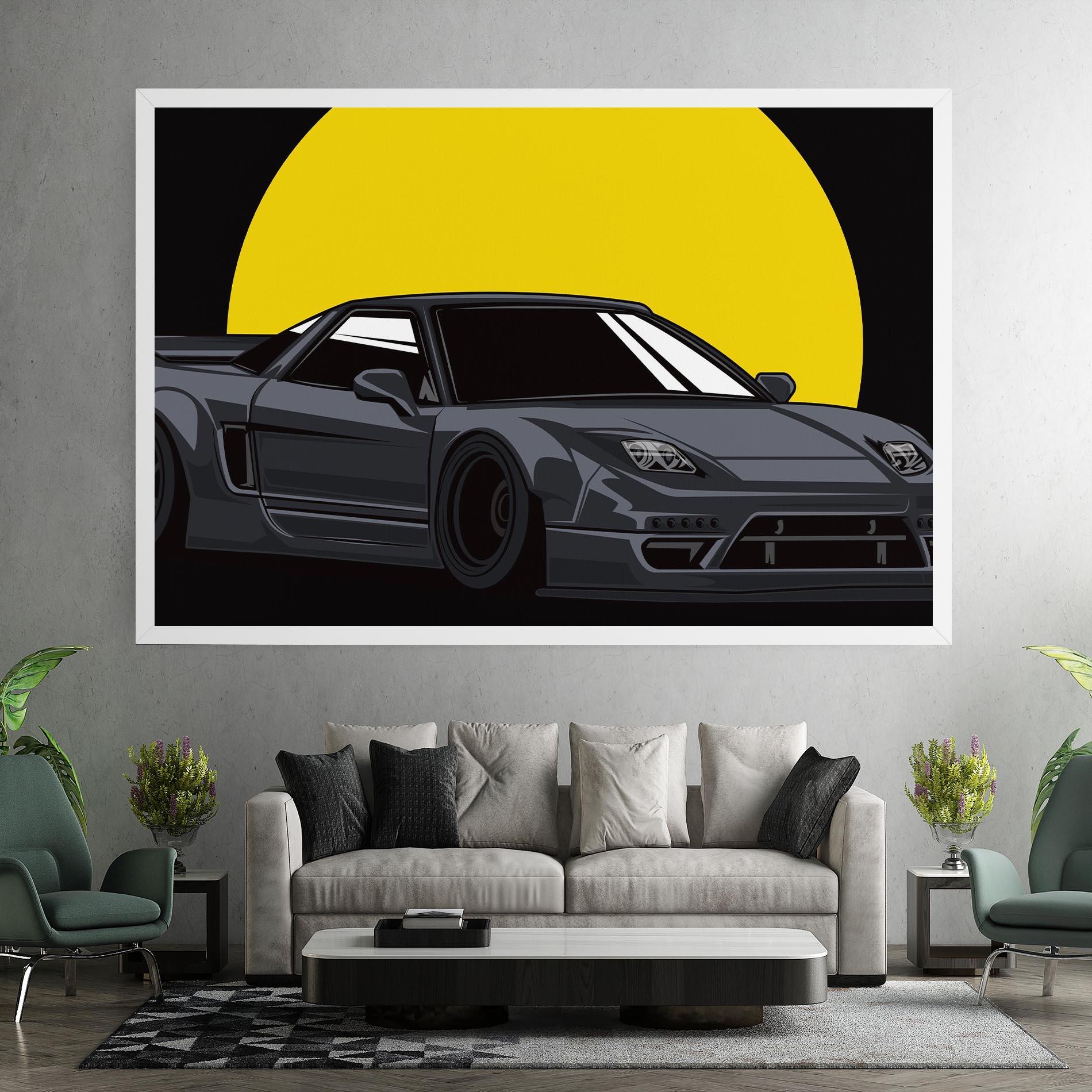 Tablou Canvas Yellow Sun Car mockup 7