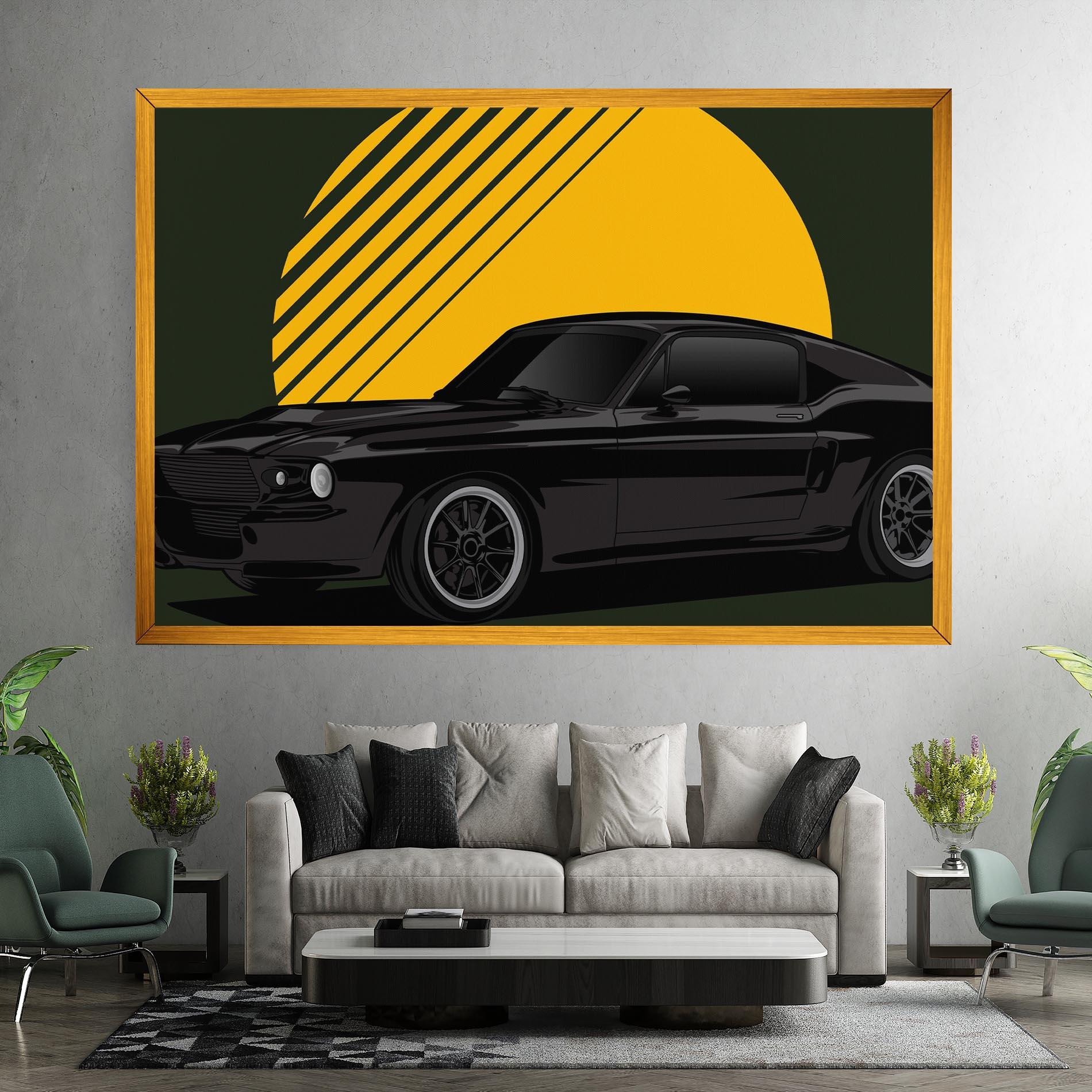 Tablou Canvas Black Car Sun mockup 7