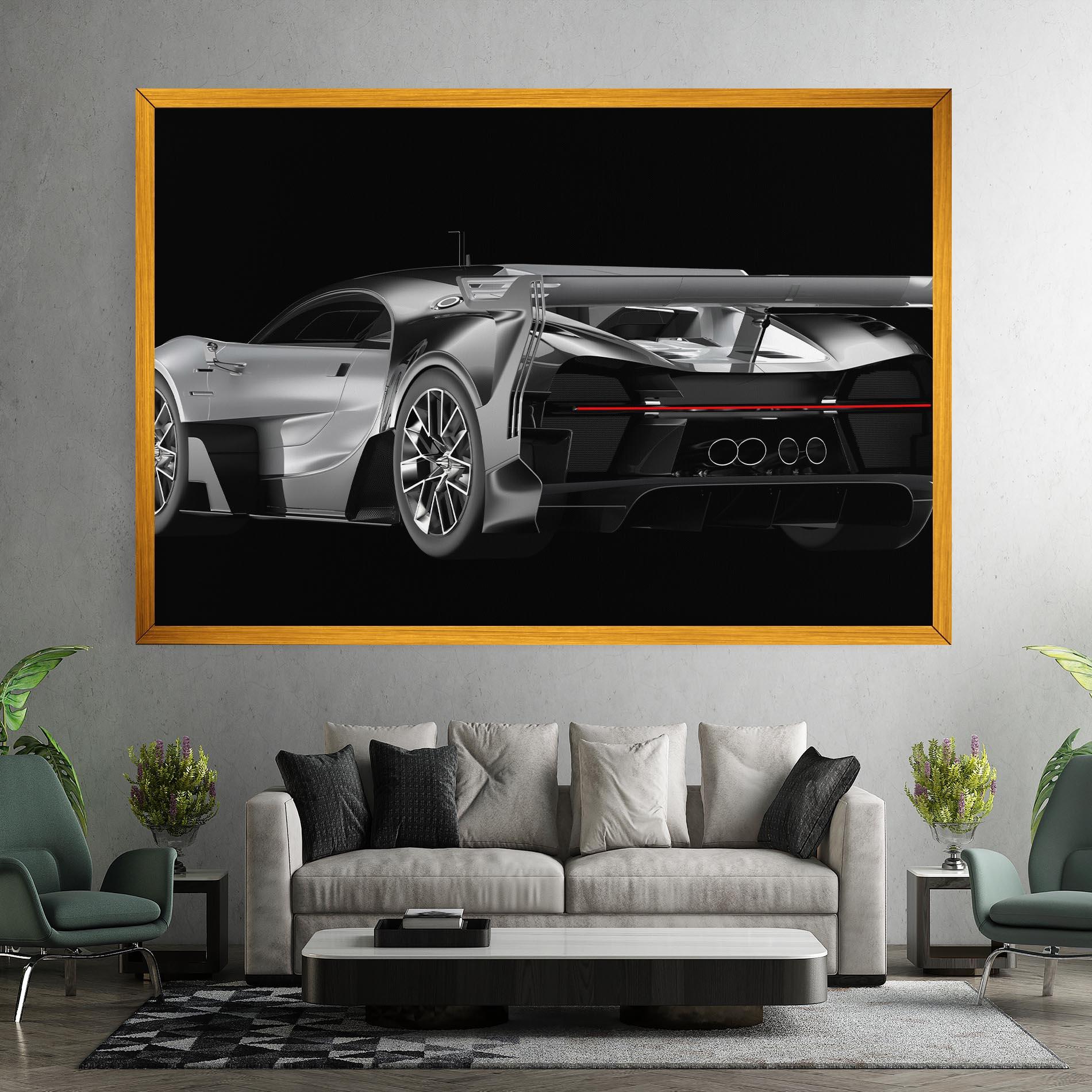 Tablou Canvas Black Rear Hypercar mockup 7
