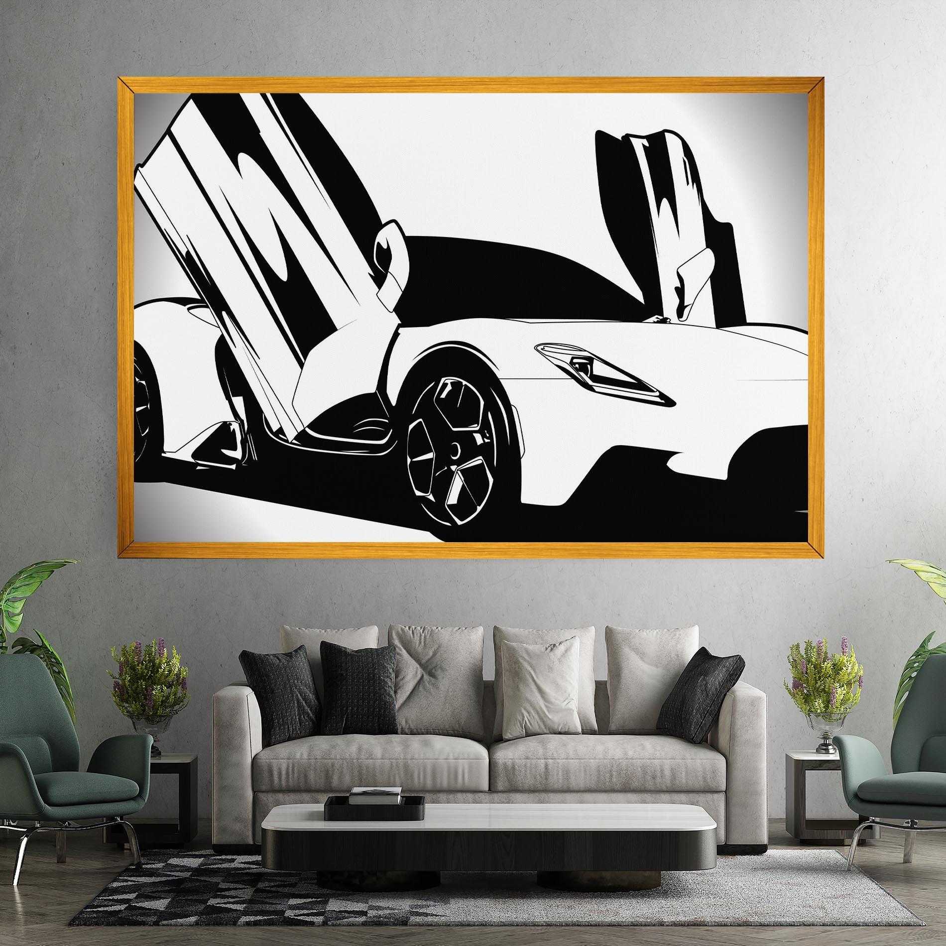 Tablou Canvas Black White Car mockup 7