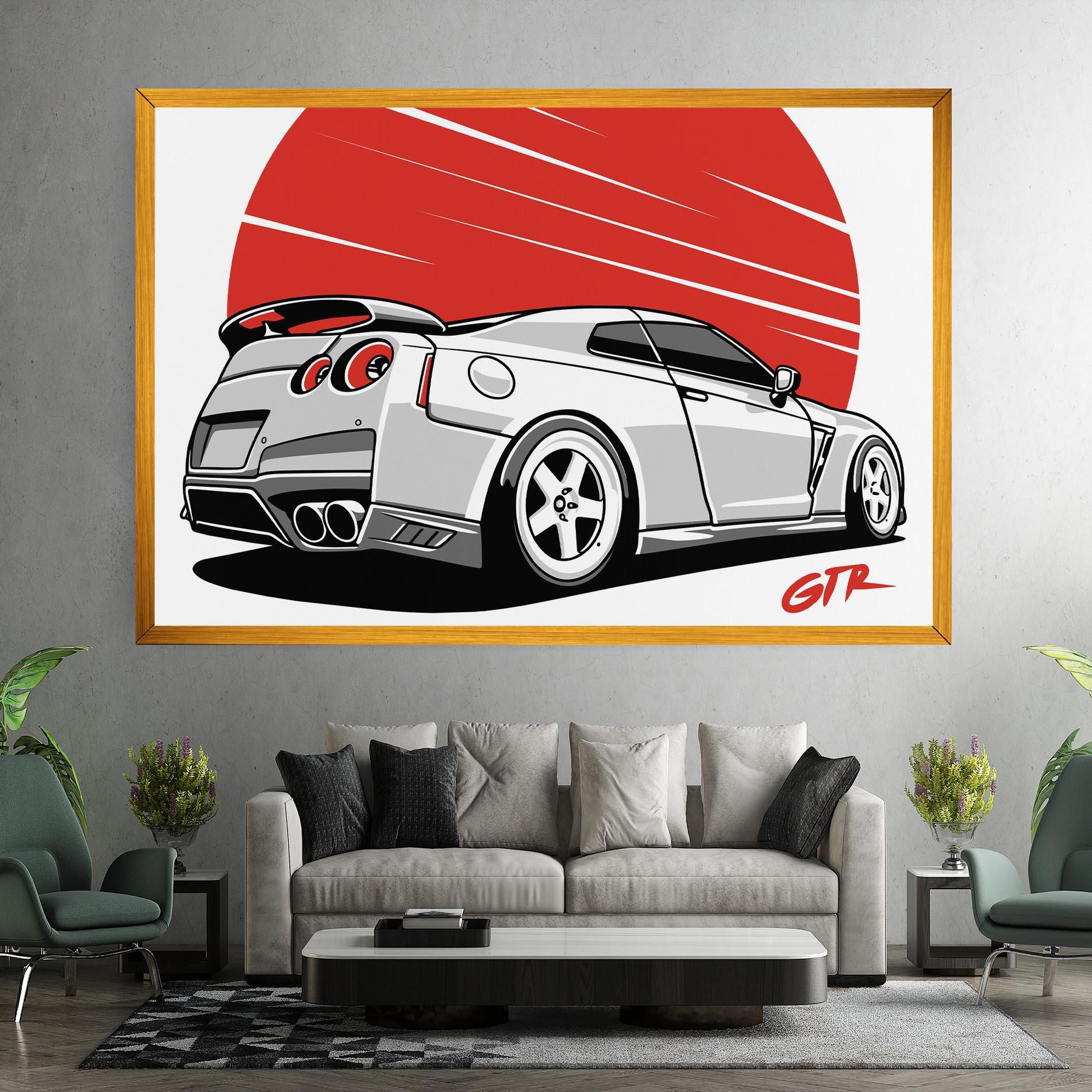 Tablou Canvas Grey Gtr Car mockup 7
