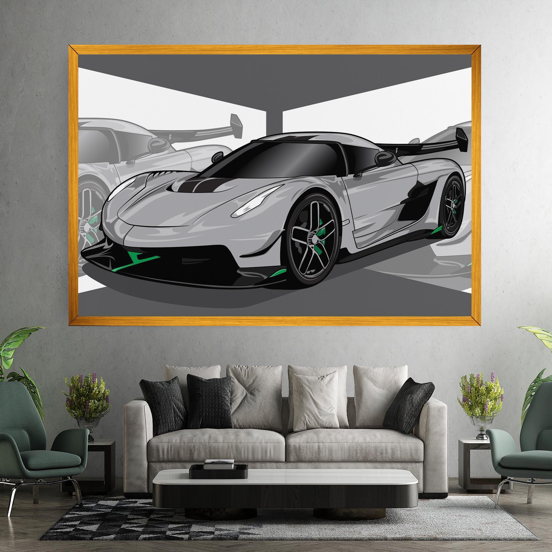 Tablou Canvas Grey Sport Car mockup 7