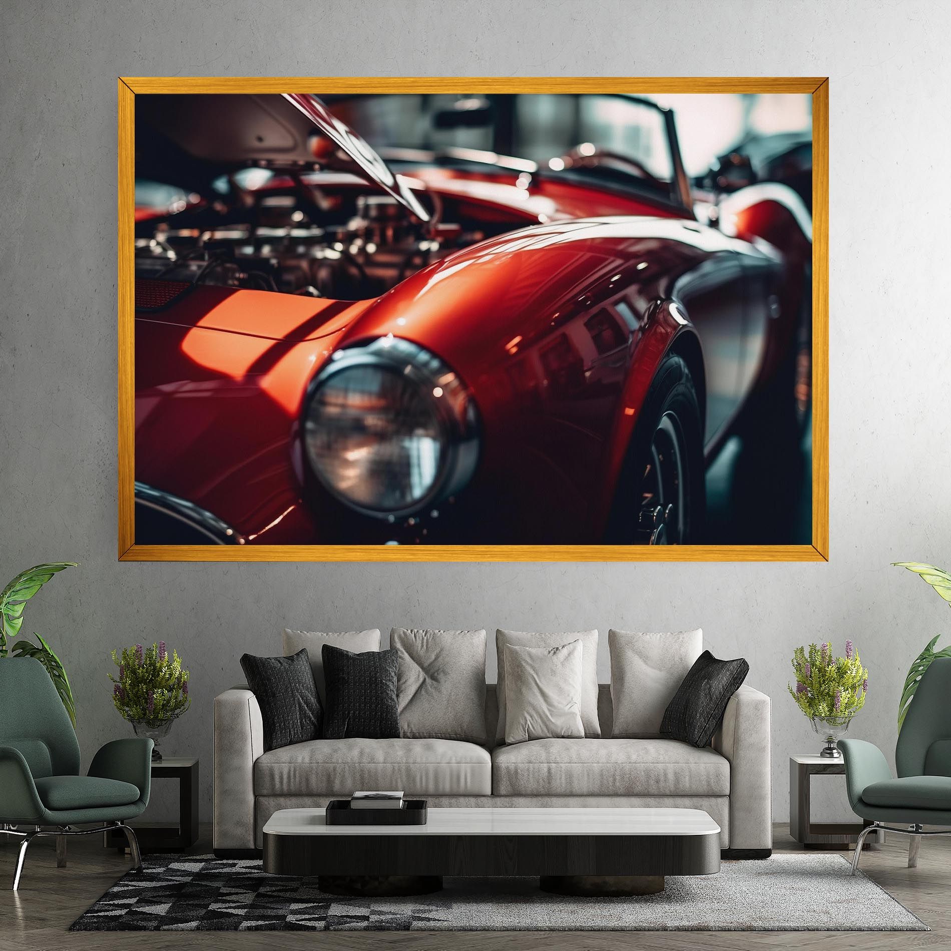 Old Vintage Red Car mockup 7