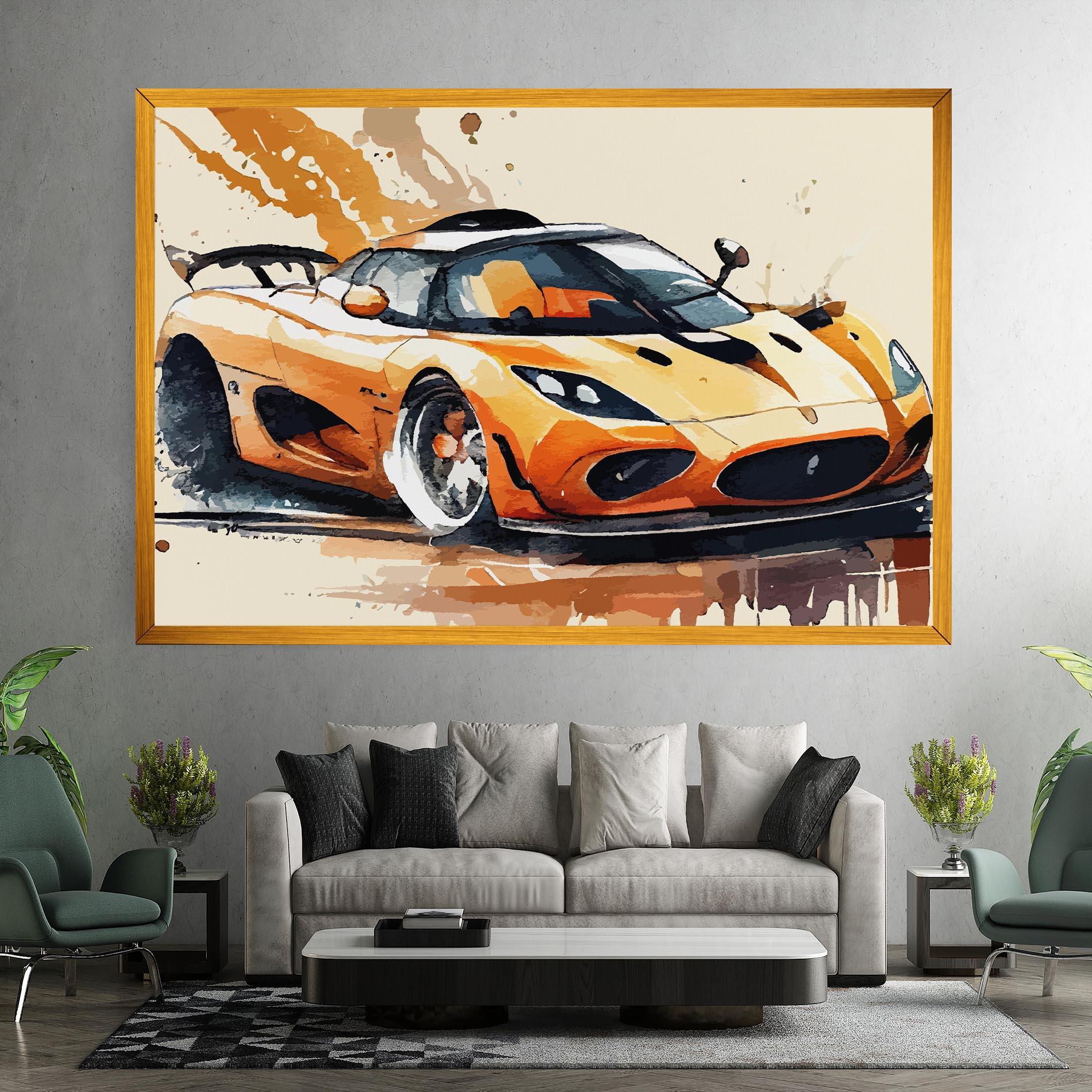Tablou Canvas Orange Paint Car mockup 7
