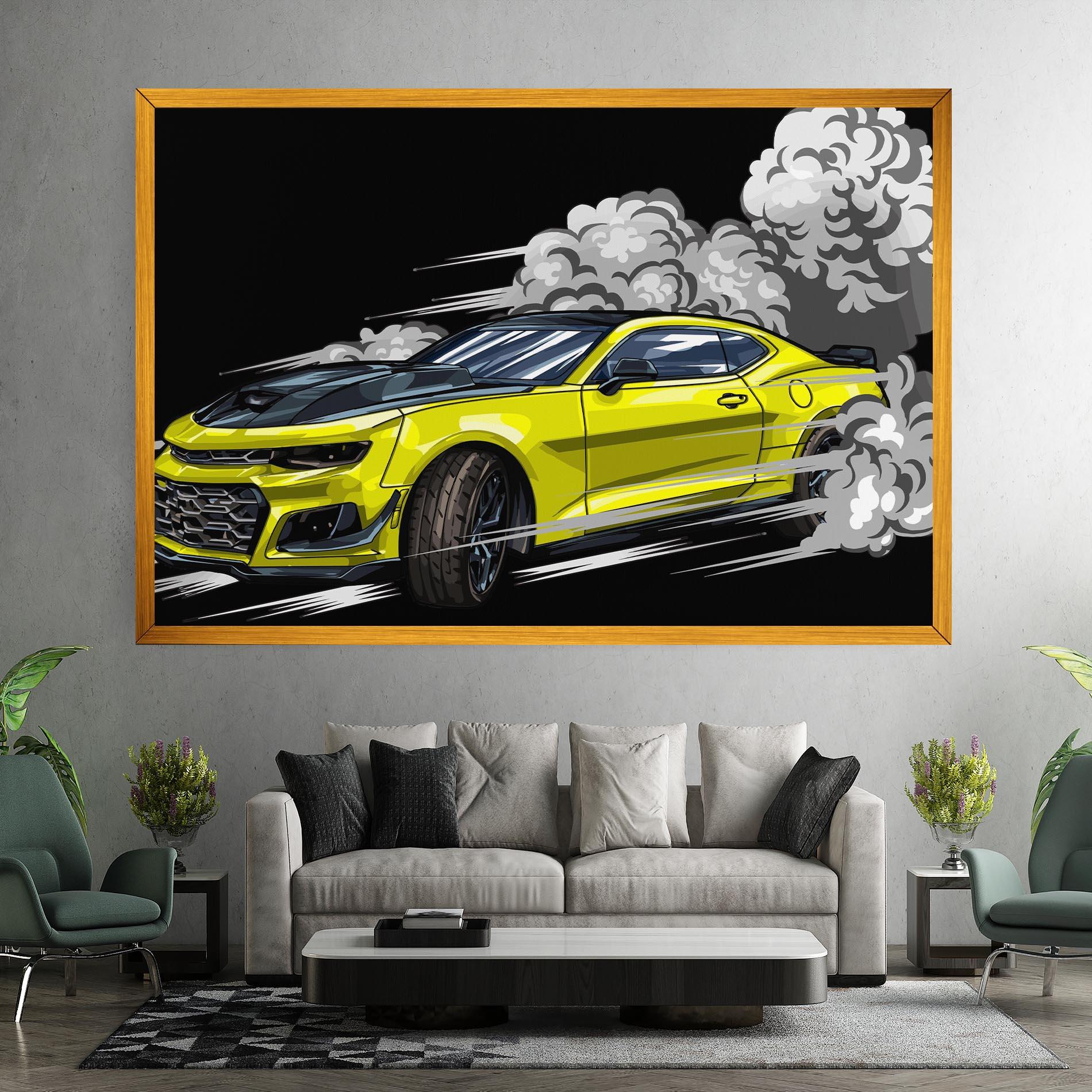 Tablou Canvas Racing Car Smoke mockup 7