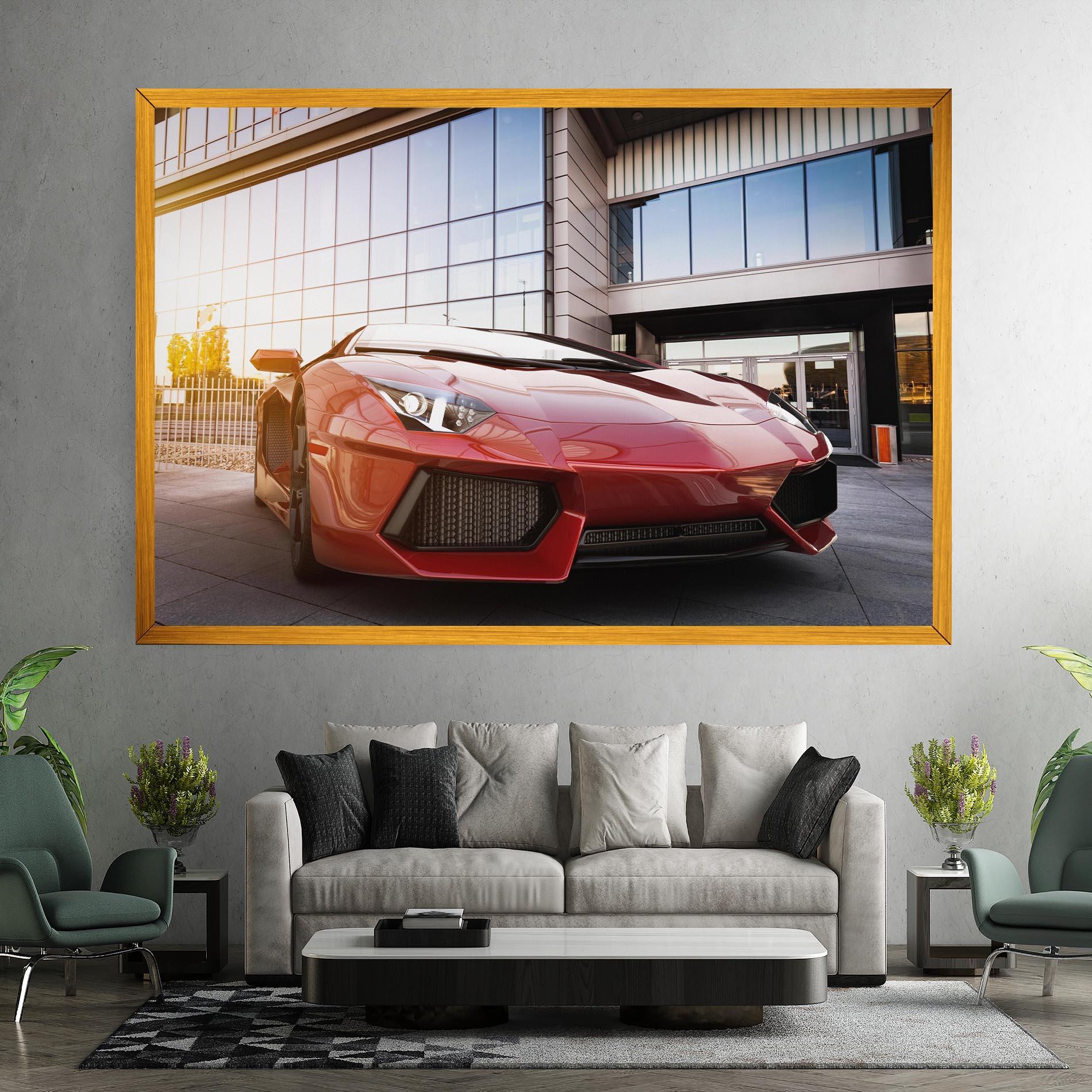 Tablou Canvas Red Lambo Outside mockup 7