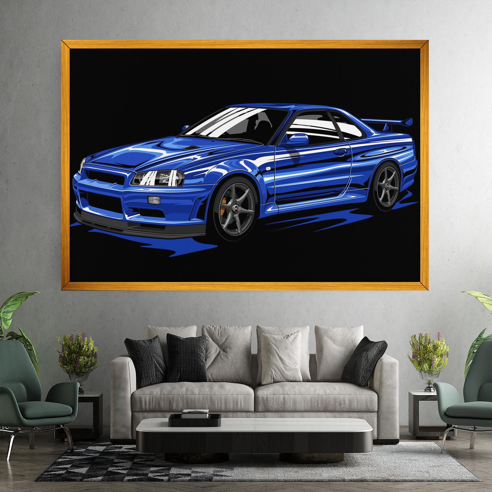 Tablou Canvas Sport Blue Car mockup 7