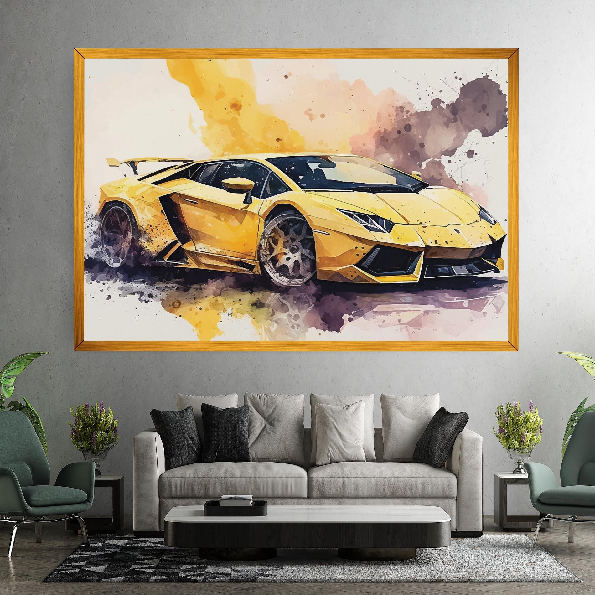 Tablou Canvas Watercolor Sport Car mockup 7