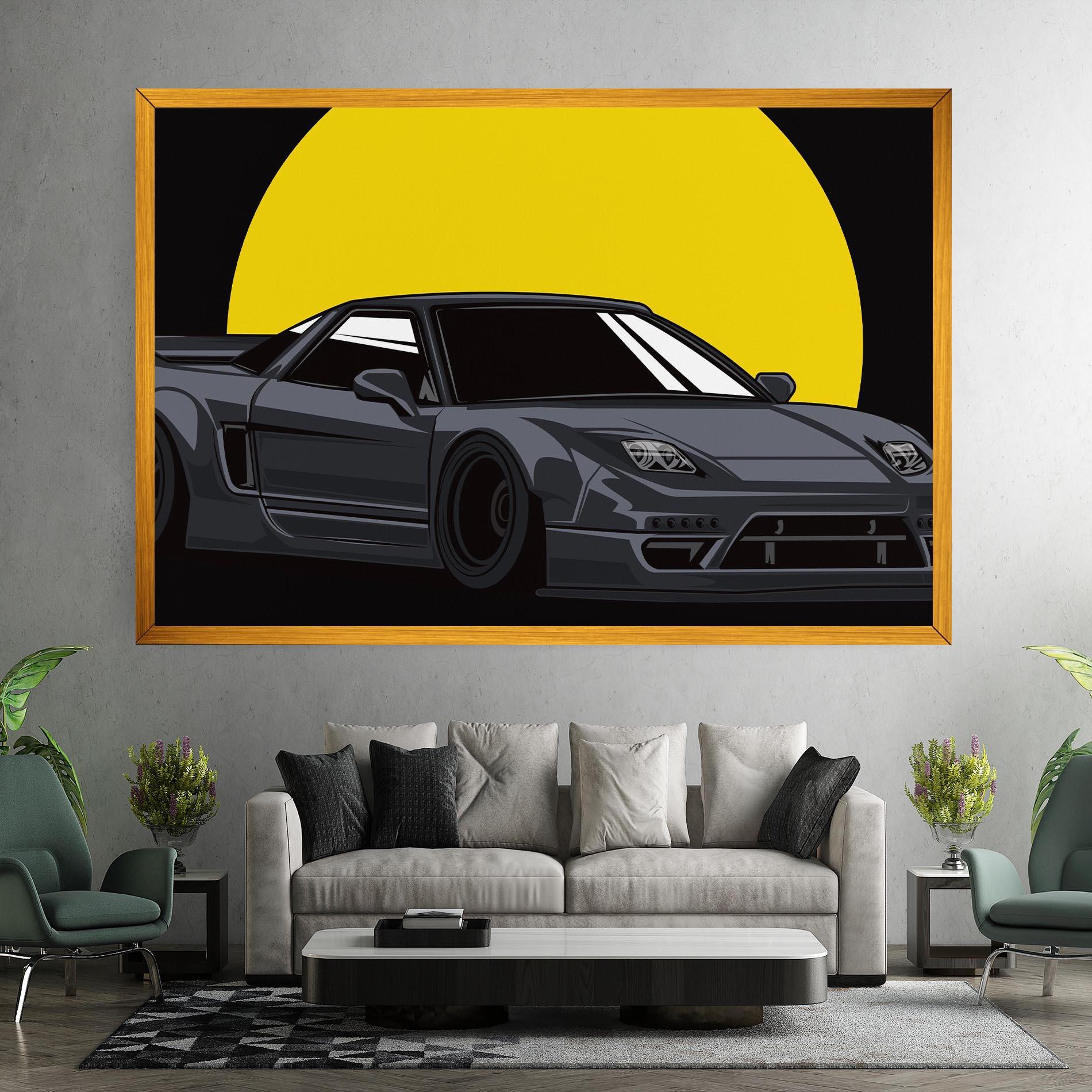 Tablou Canvas Yellow Sun Car mockup 7