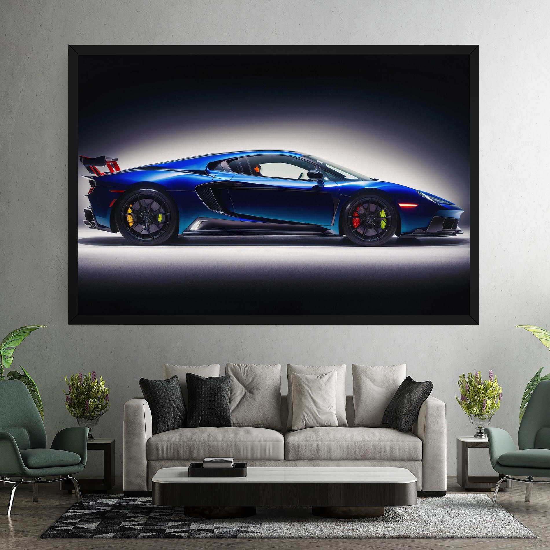 Blue Hypercar Side mockup 7